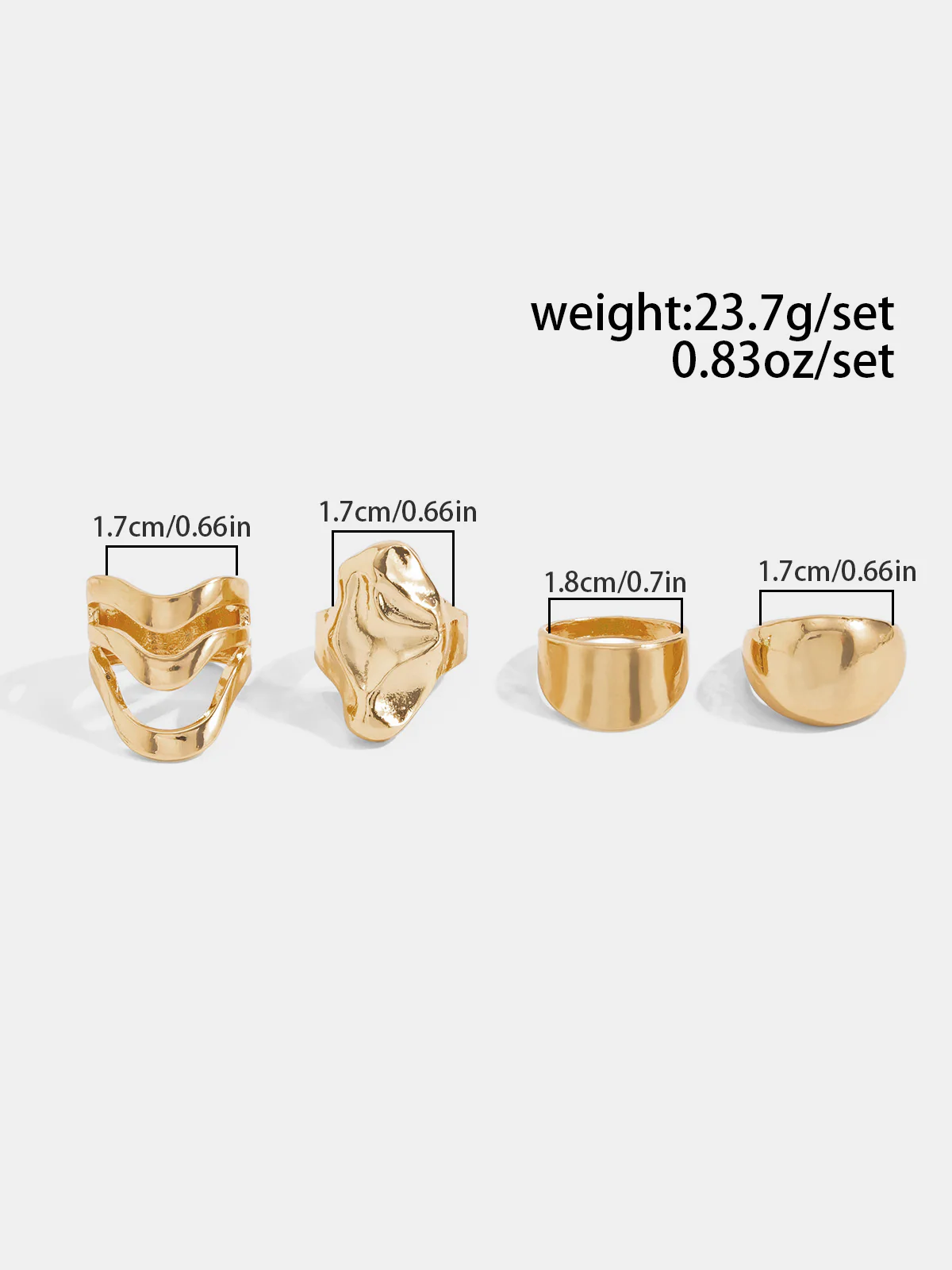 4pcs Irregular Statement Ring - Image 3