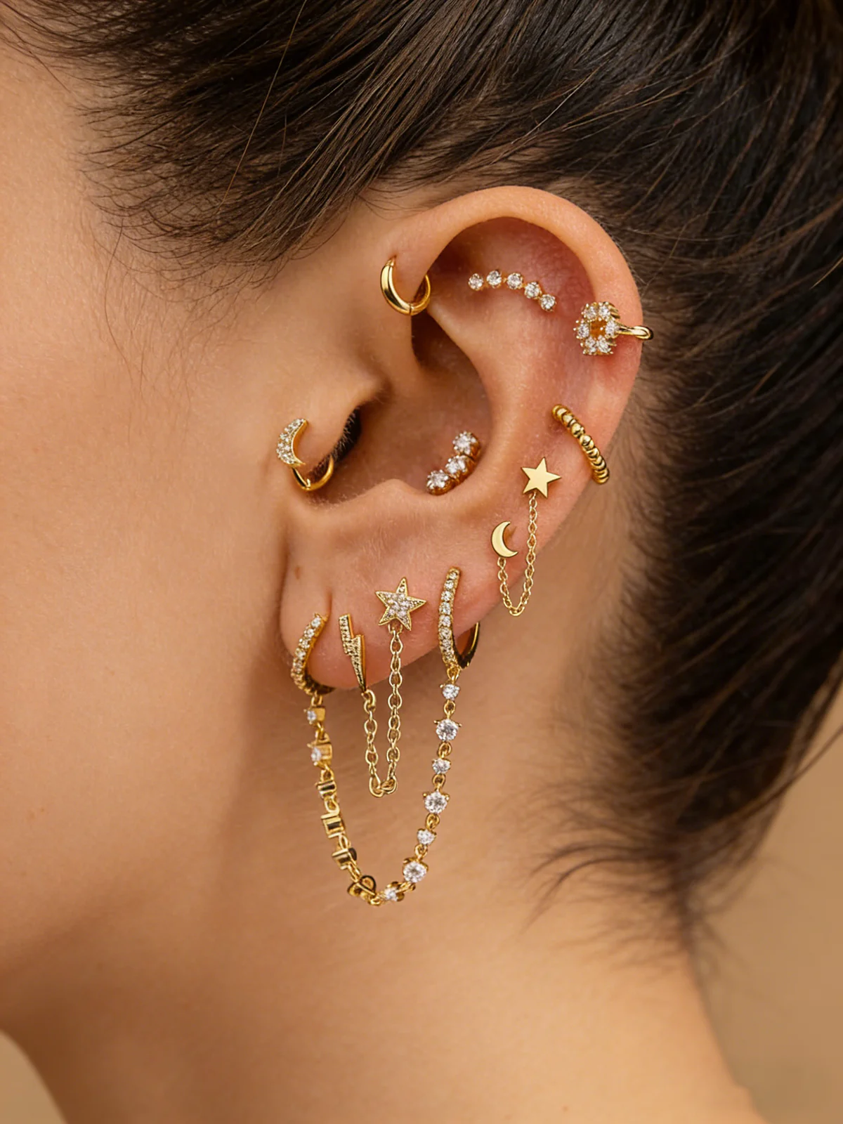 4Pcs Single Ear Celestial Earring - Image 3