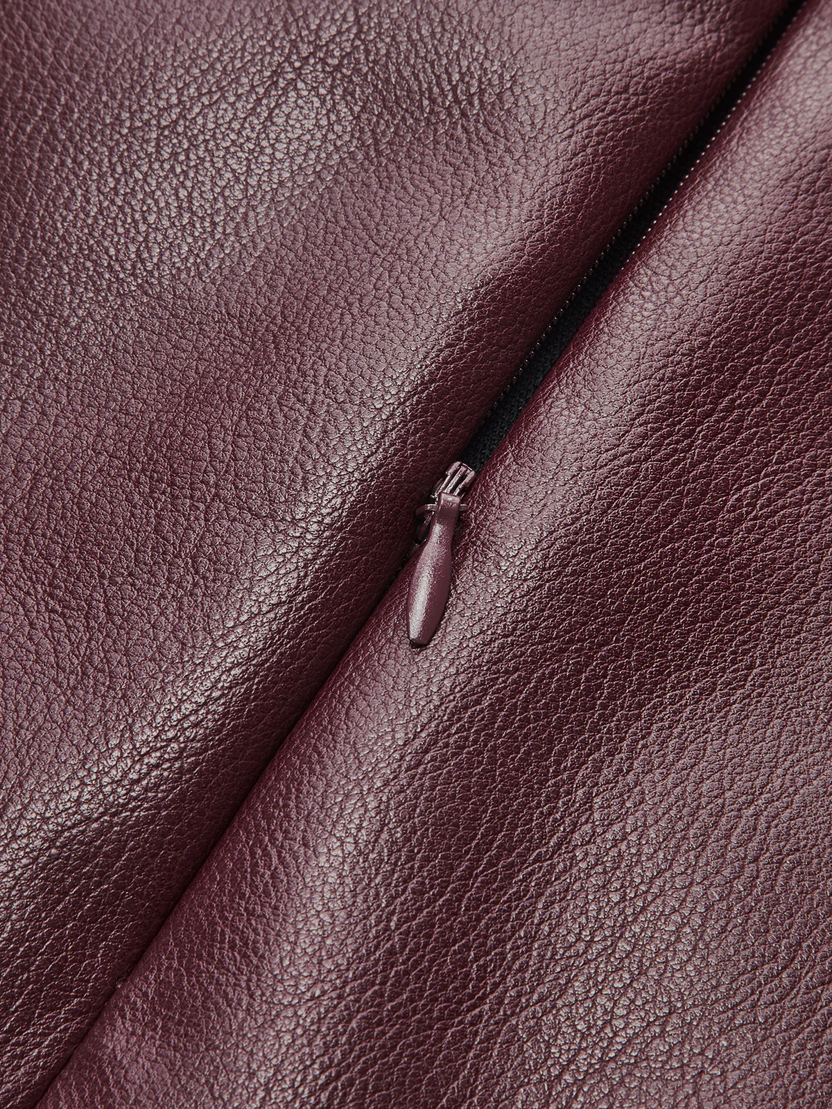 Asymmetric Ruched Faux Leather Mini Skirt - Image 4