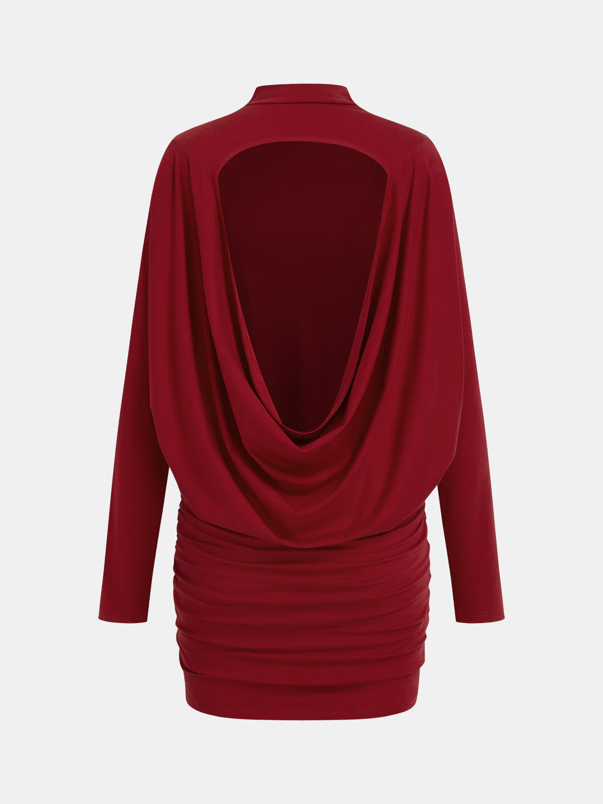 Backless Draped Ruched Mini Dress - Image 4