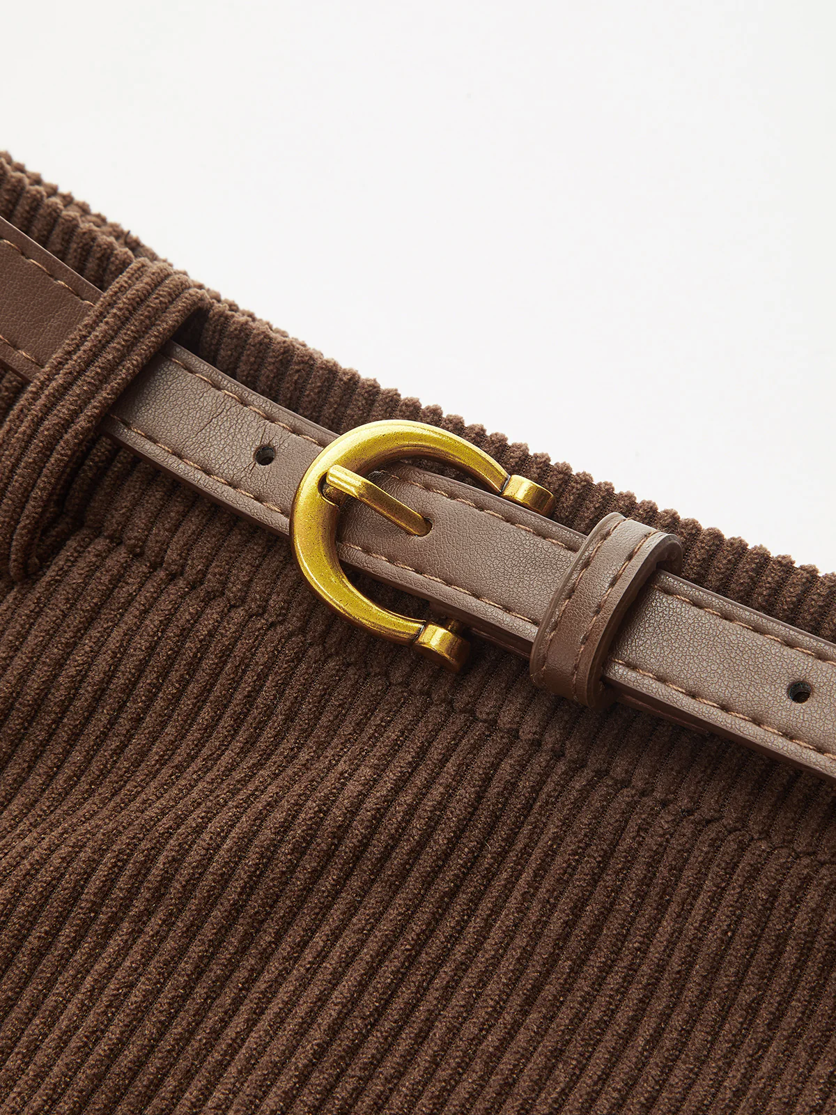 Belted Corduroy Skirt - Image 3