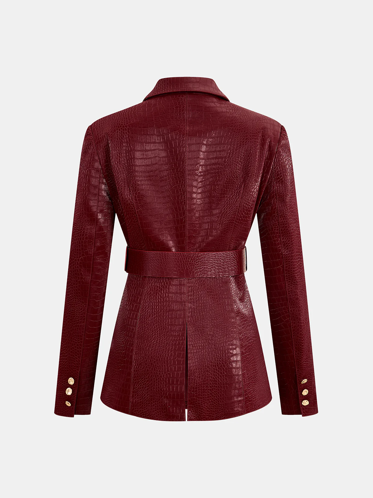 Belted Crocodile-Embossed Blazer - Image 8