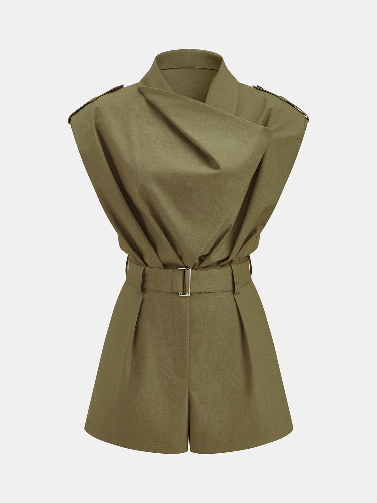 Belted Sleeveless Short Jumpsuit - Image 2