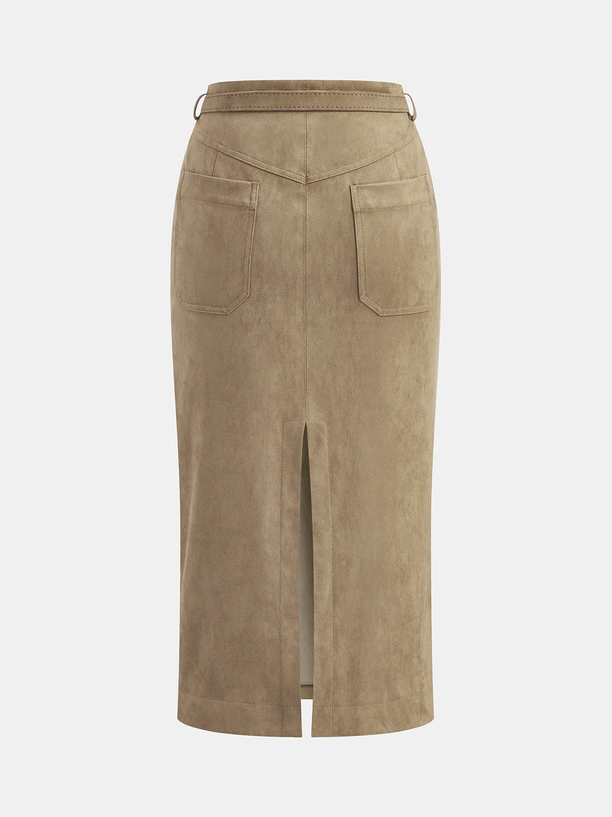 Belted Suede Midi Skirt - Image 2