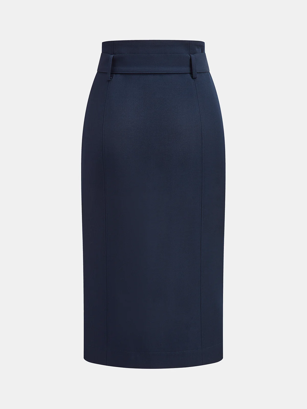 Belted Zip-Front Split Midi Skirt - Image 2