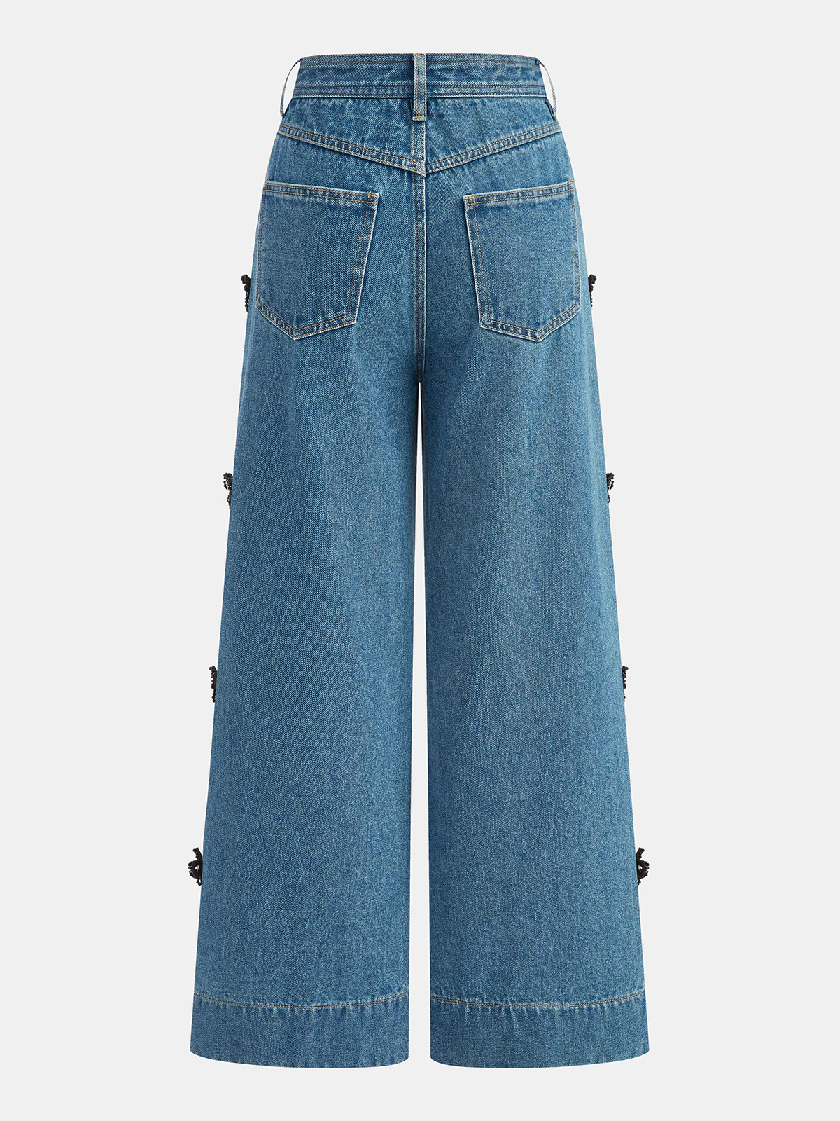 Bow Detail Wide-Leg Jeans - Image 3