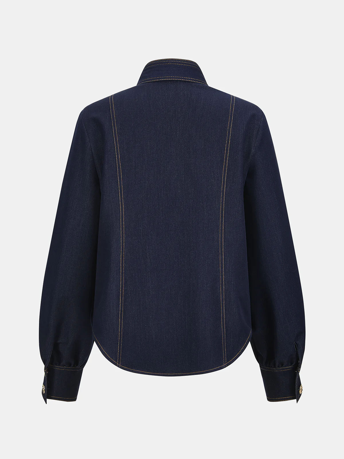 Bow Neck Denim Shirt - Image 2