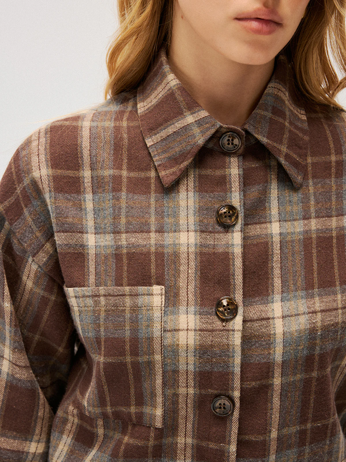 Brushed Plaid Button-Down Shirt - Image 5
