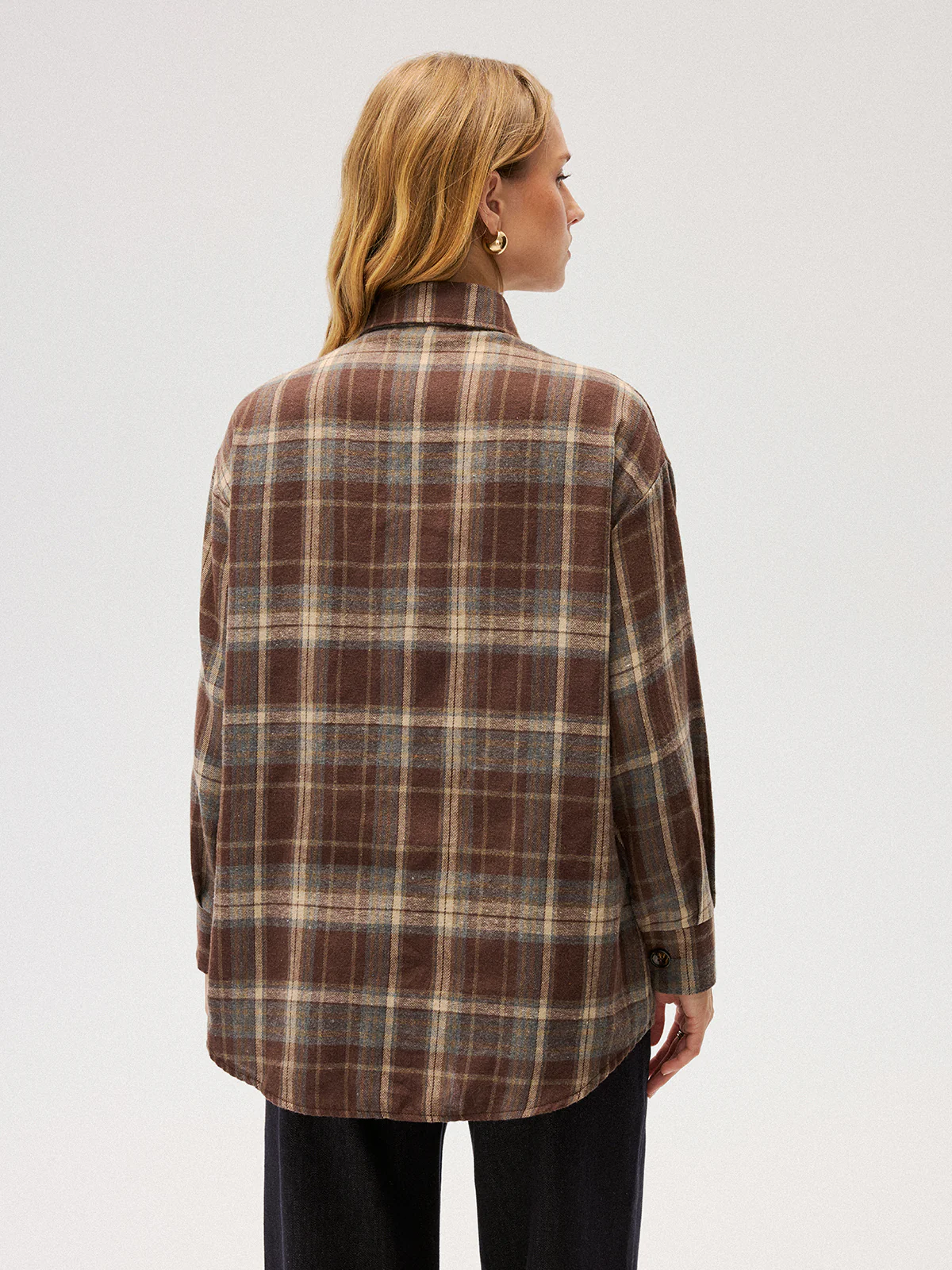 Brushed Plaid Button-Down Shirt - Image 6