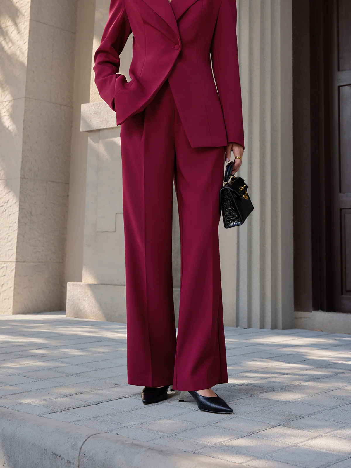 Casual Mid-Waist Straight-Leg Pants - Image 2