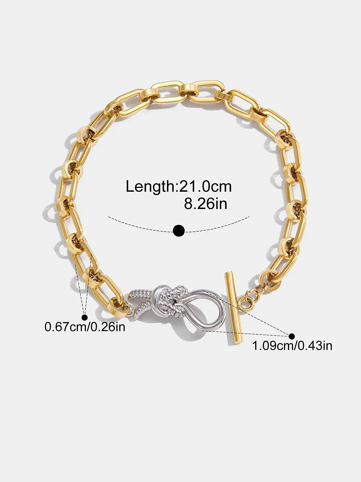 Color-Block Knot Clasp Link Bracelet - Image 4