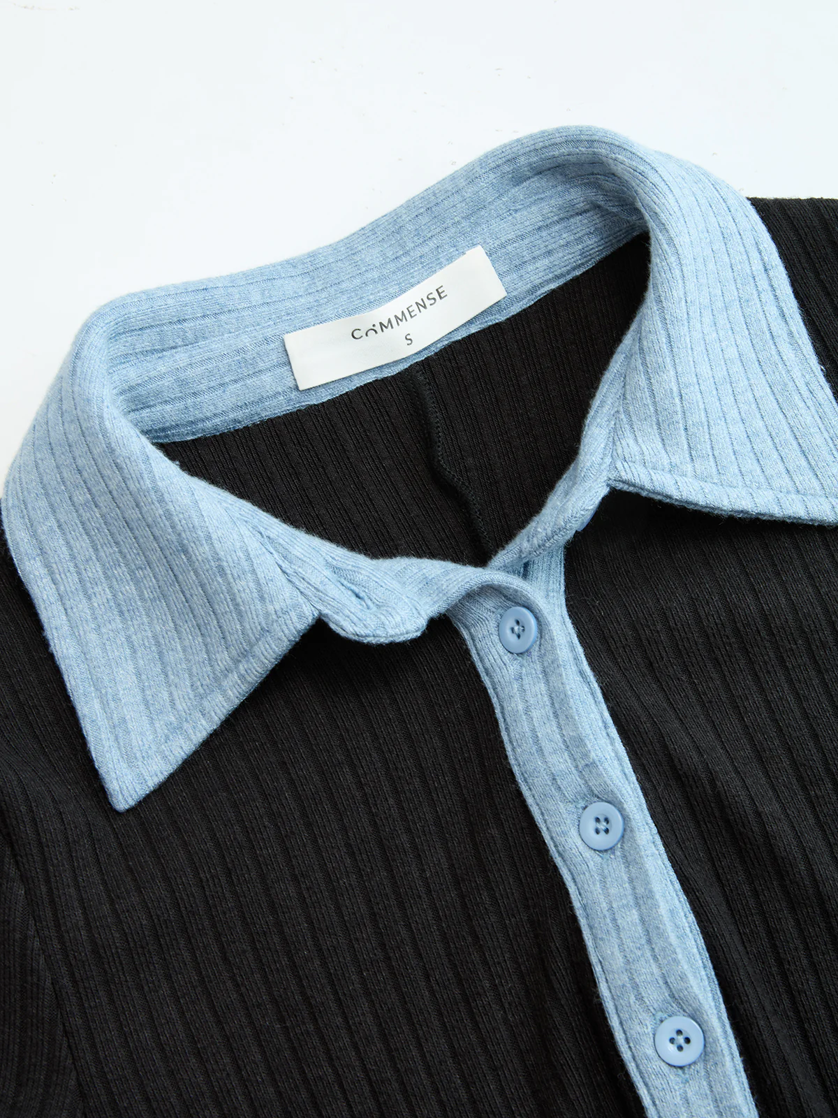Color-Block Polo-Collar Fitted Dress - Image 3