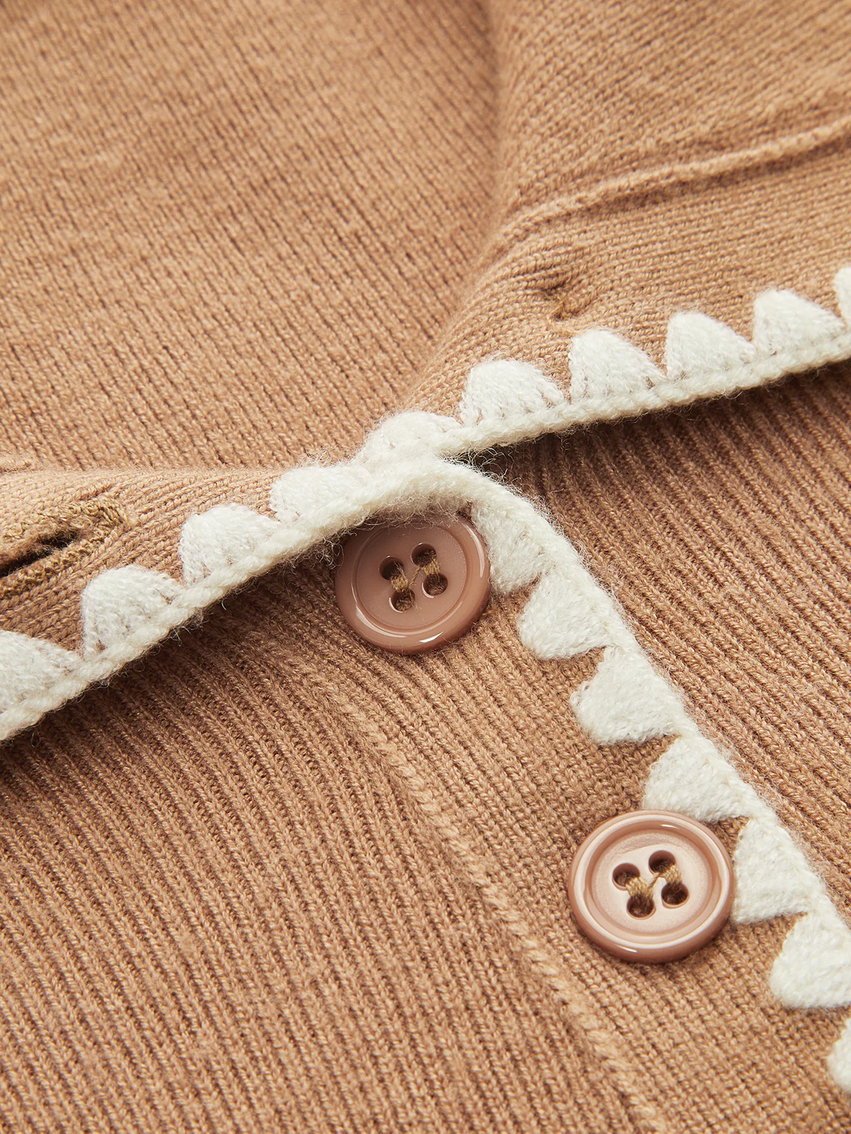 Contrast Scalloped Trim Knit Polo Top - Image 4
