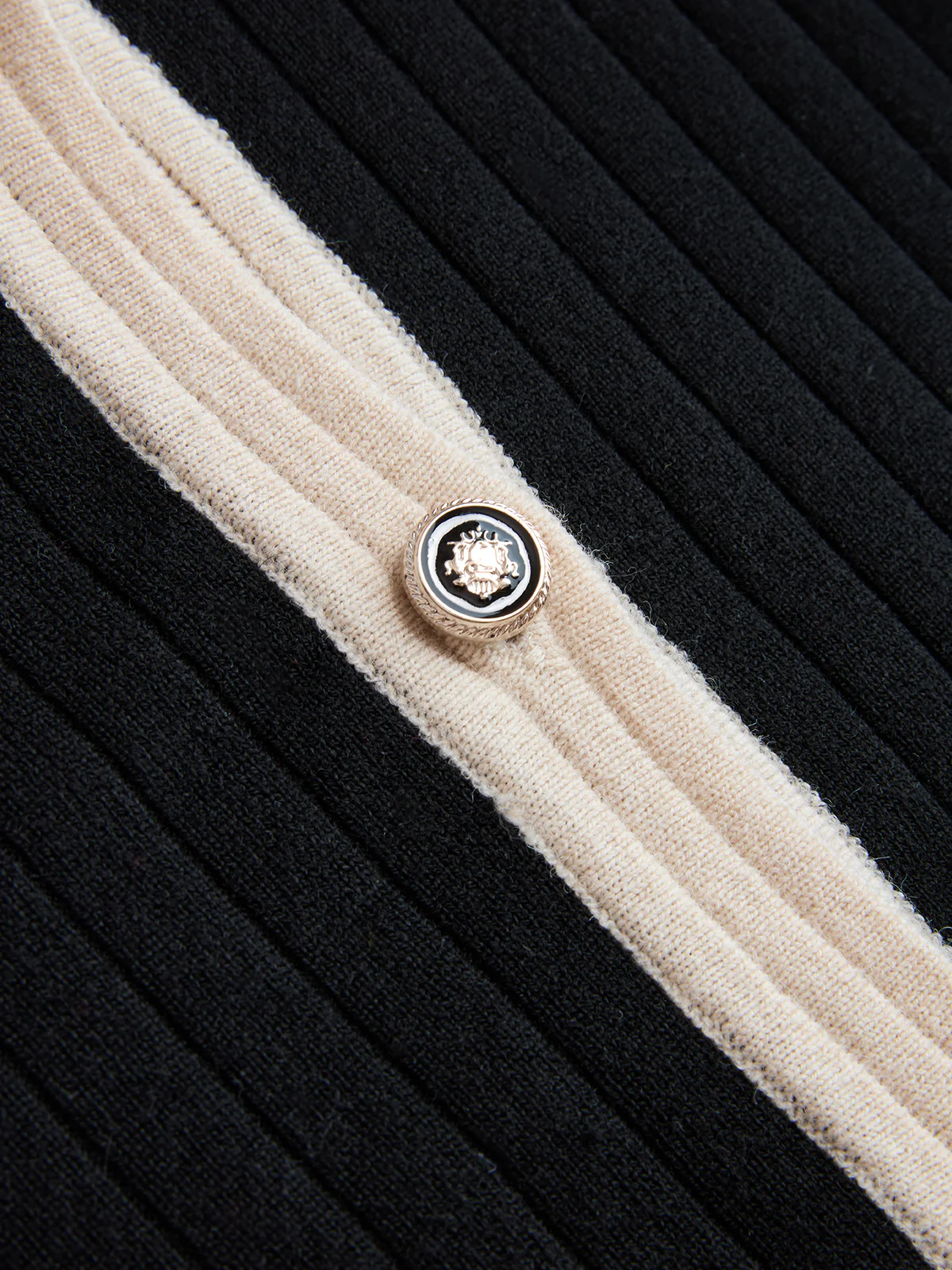 Contrast-Trim Rib-Knit Cardigan & Midi Skirt Set - Image 7