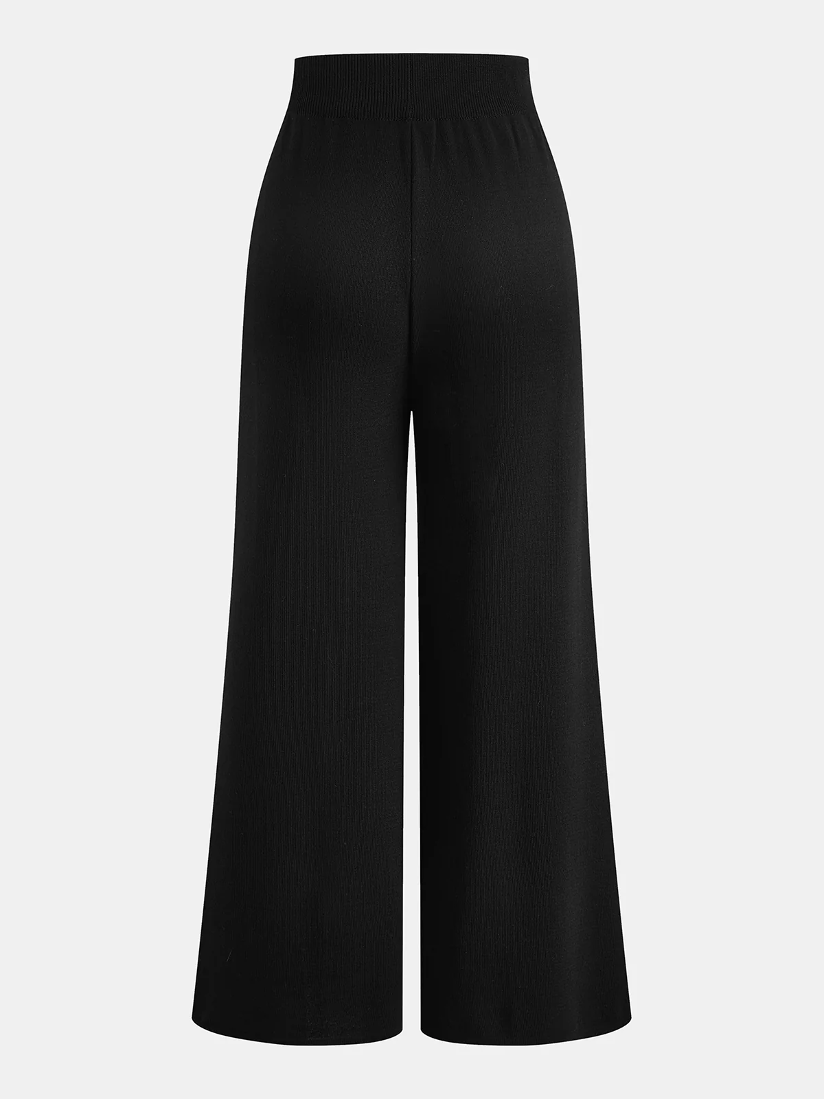 Contrast Trim Twisted Top & Wide-Leg Pants Set - Image 5