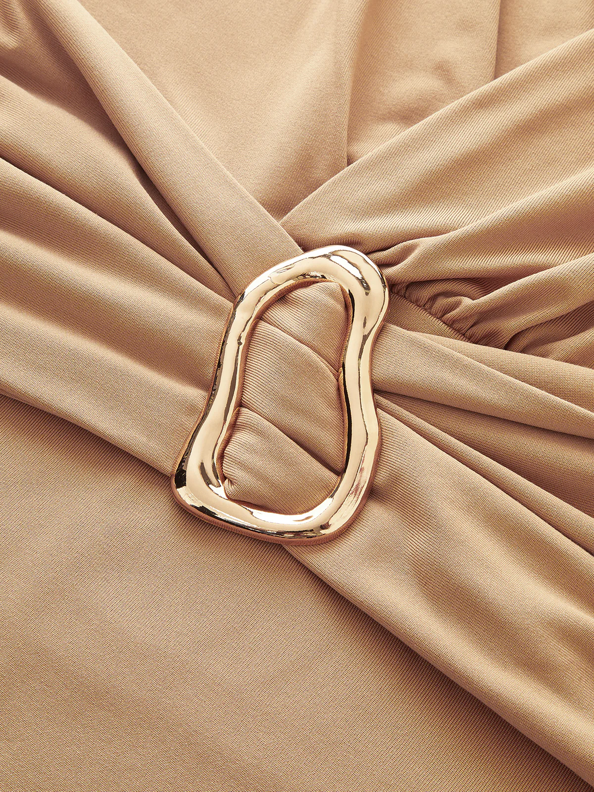 Deep V-Neck Buckle Detail Long Sleeve Bodysuit - Image 4