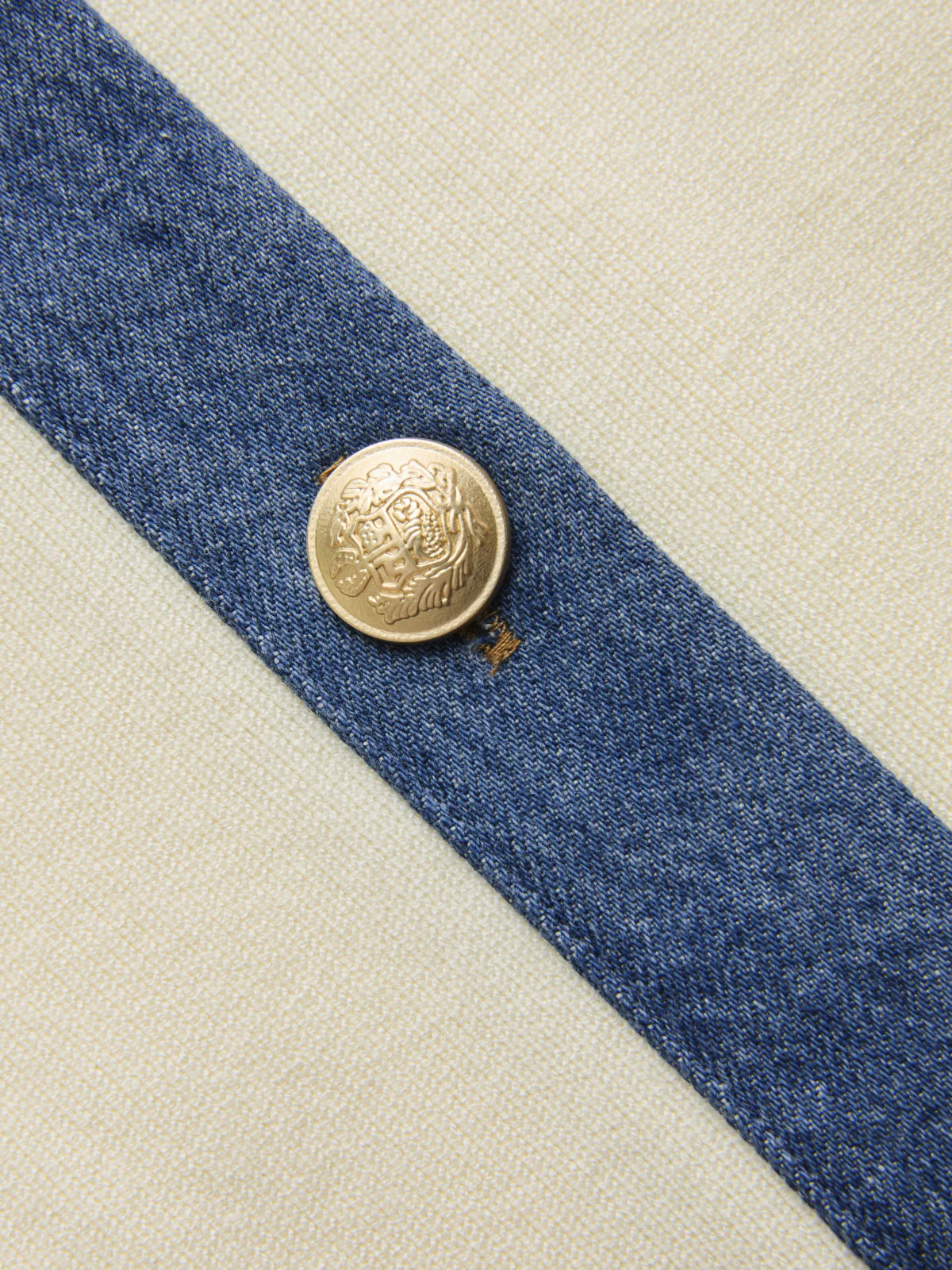 Denim Panel Metal Button Sleeveless Vest - Image 4