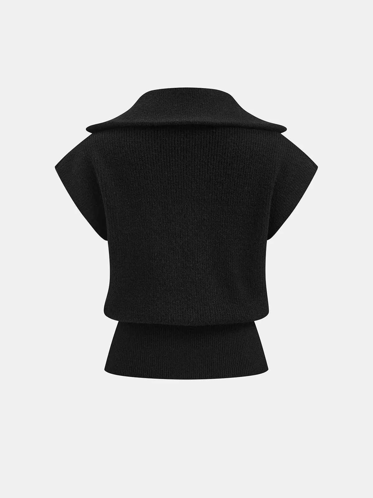 Double-Zip Ribbed Cap Sleeve Vest - Image 2