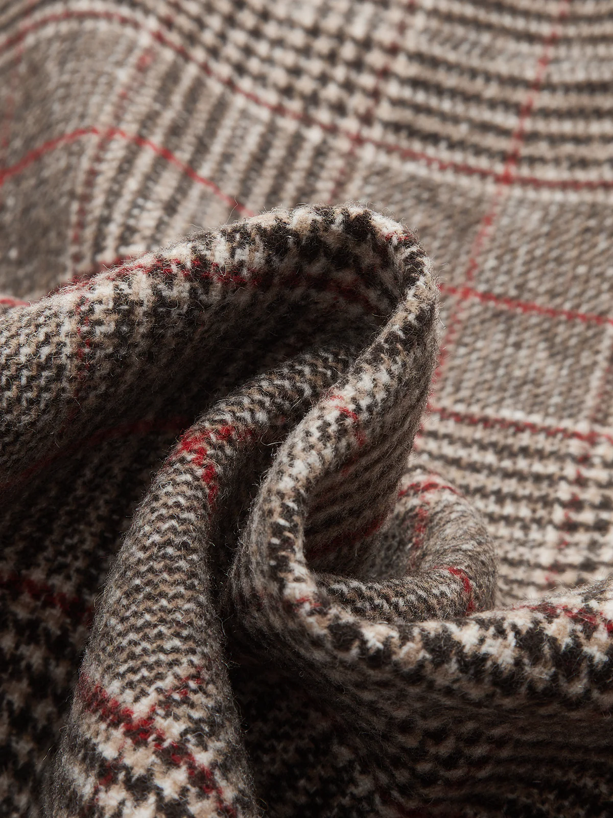 Faux Fur Collar Plaid Coat - Image 3