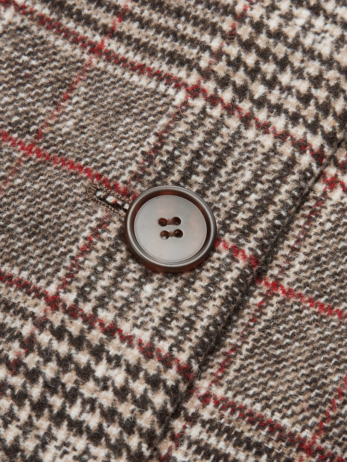 Faux Fur Collar Plaid Coat - Image 5