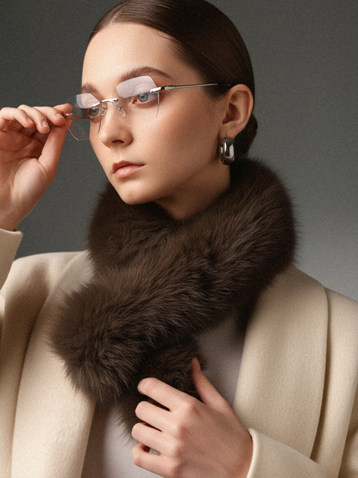 Faux-Fur Trimmed Scarf - Image 3