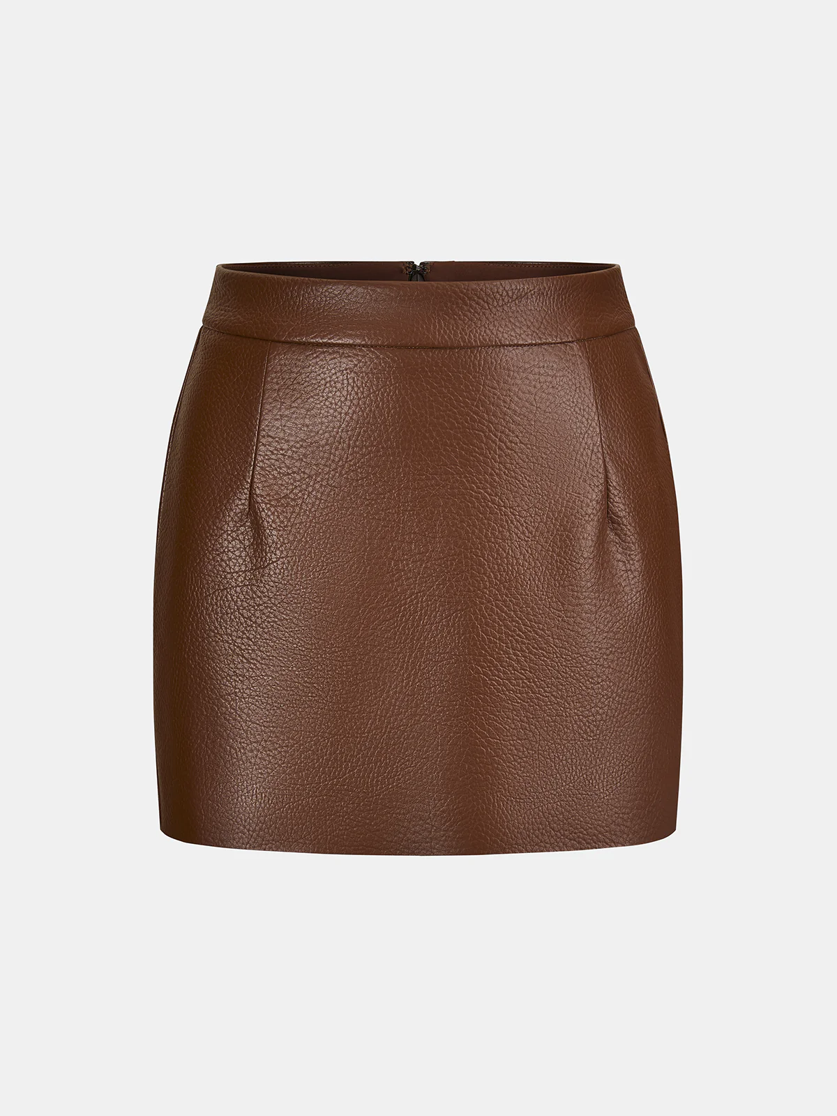 Faux Leather Belted Jacket & Skirt Set - Image 4