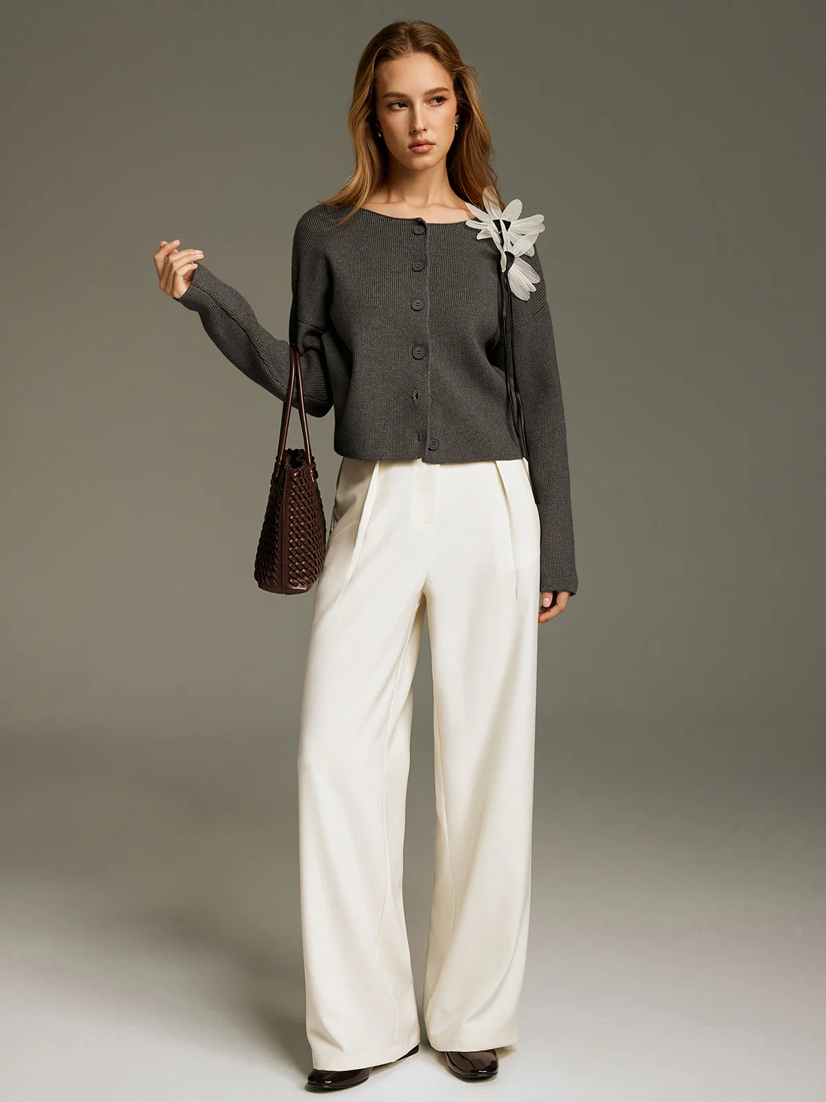 Floral Embellished Knit Cardigan