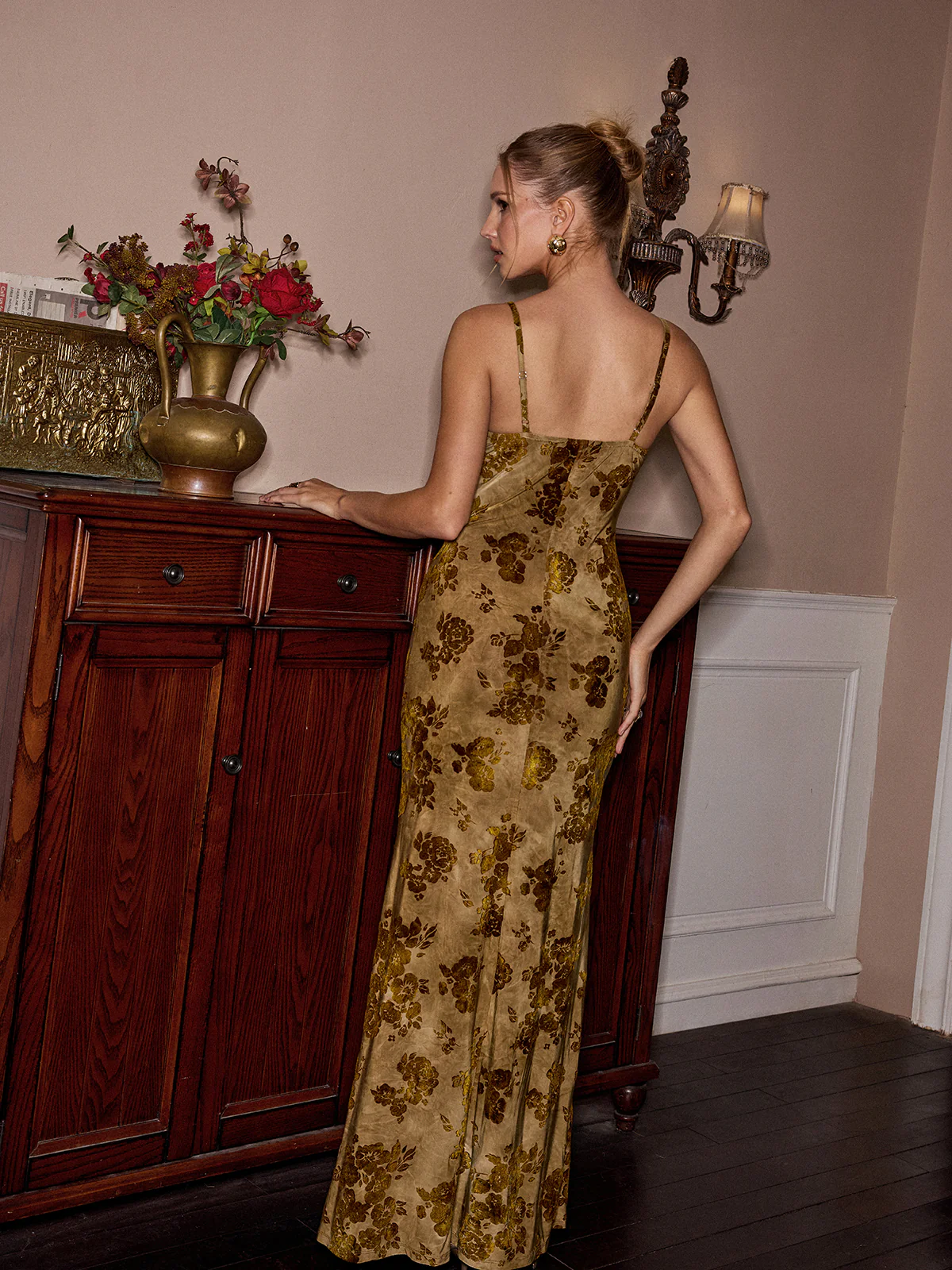 Floral Jacquard Cami Maxi Dress - Image 6