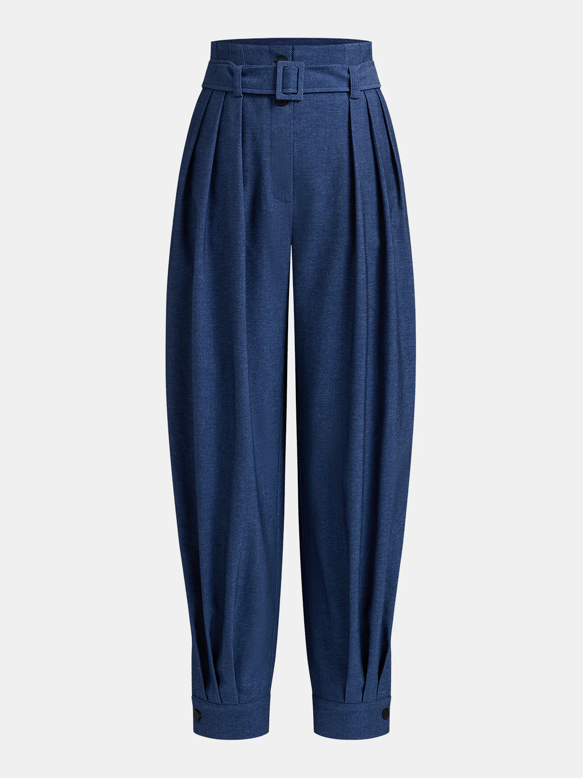 High-Waist Belted Balloon Cuff Pants