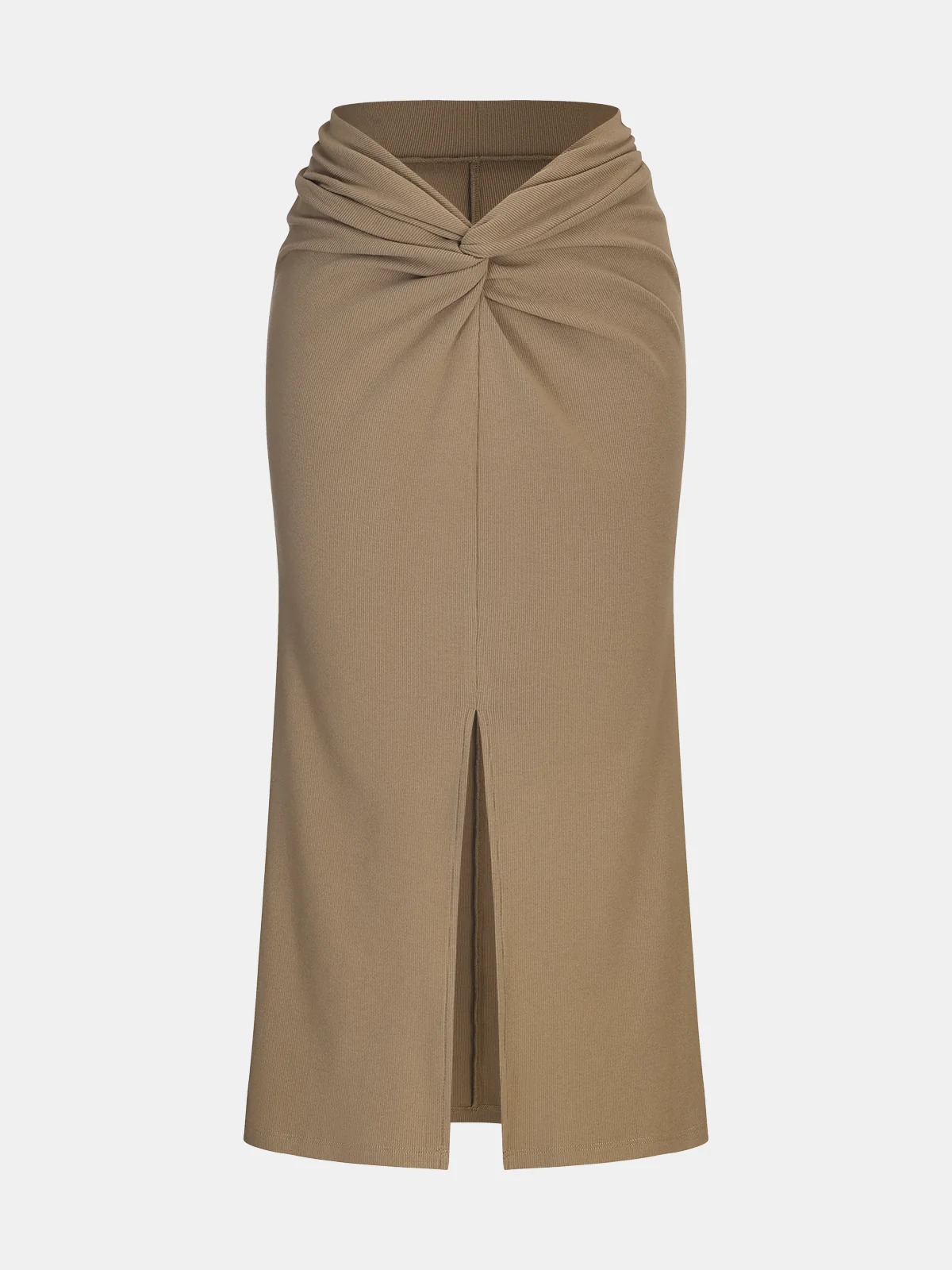 Knit Twisted Cropped Top and Skirt Set - Image 4