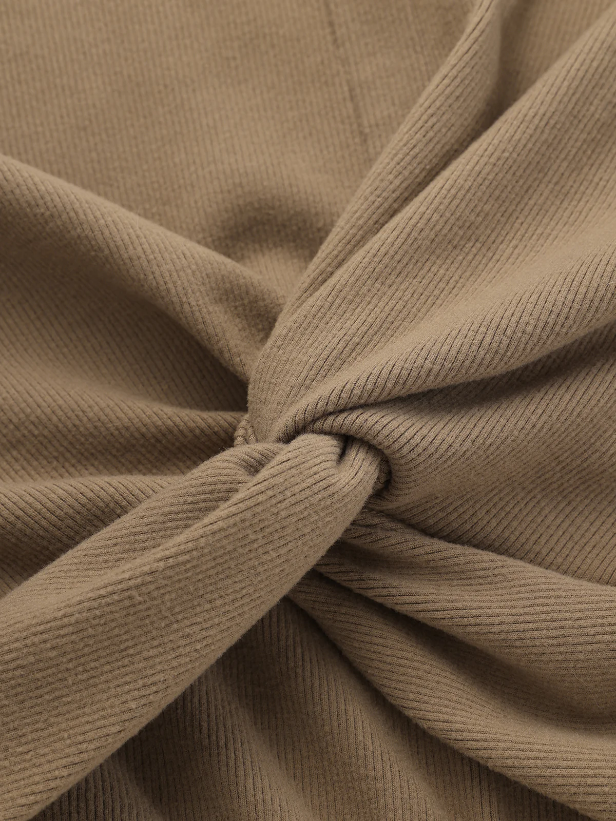 Knit Twisted Cropped Top and Skirt Set - Image 6