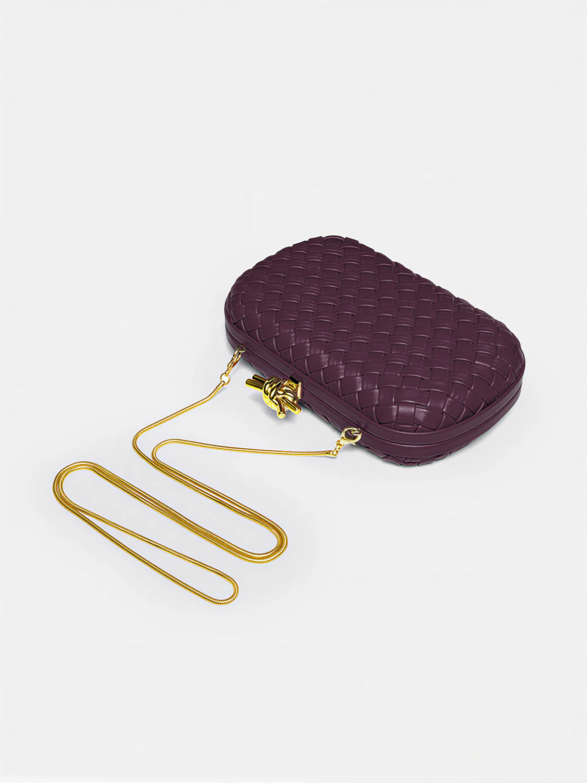 Knot Closure Woven Clutch Bag - Image 2