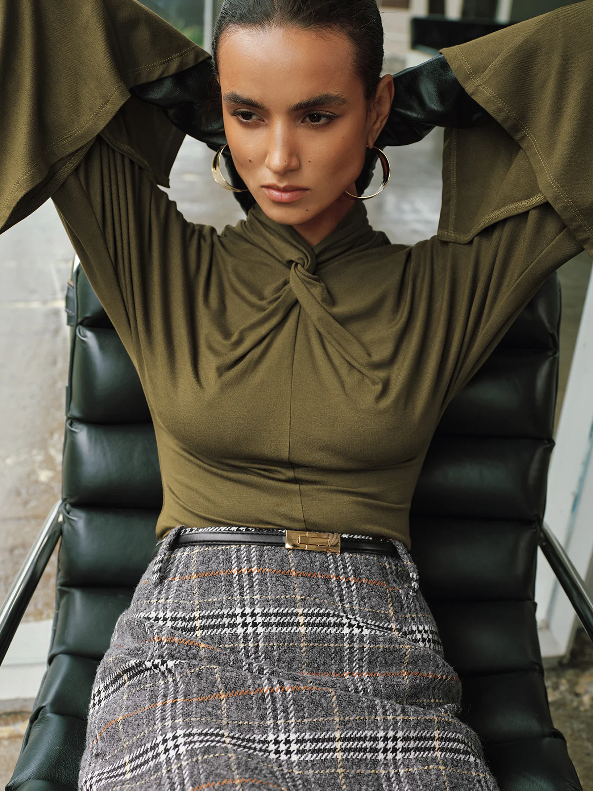 Knot-Front Batwing-Sleeve Top - Image 2