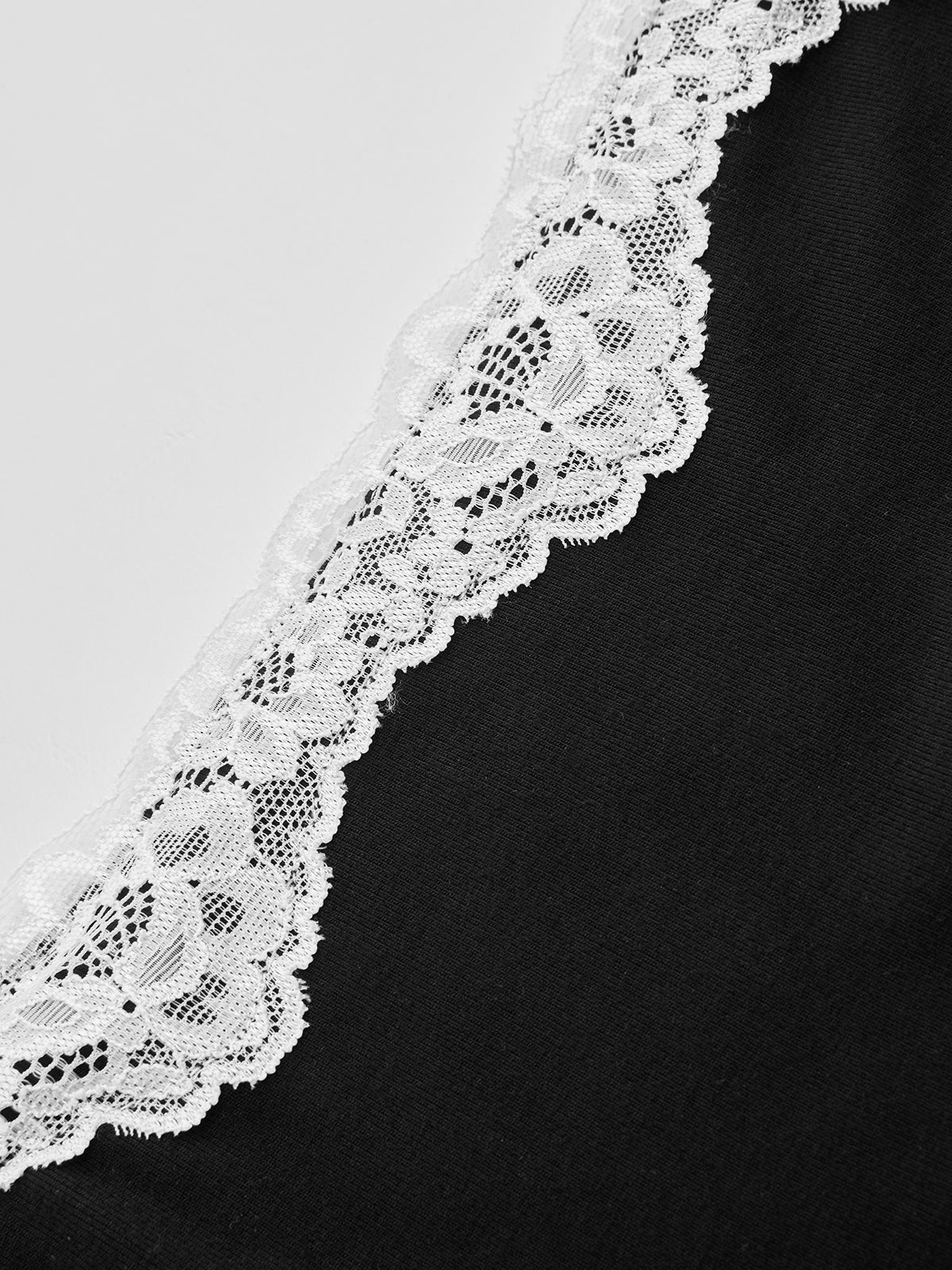 Lace Square Neck Ribbed Long-Sleeve Top - Image 5
