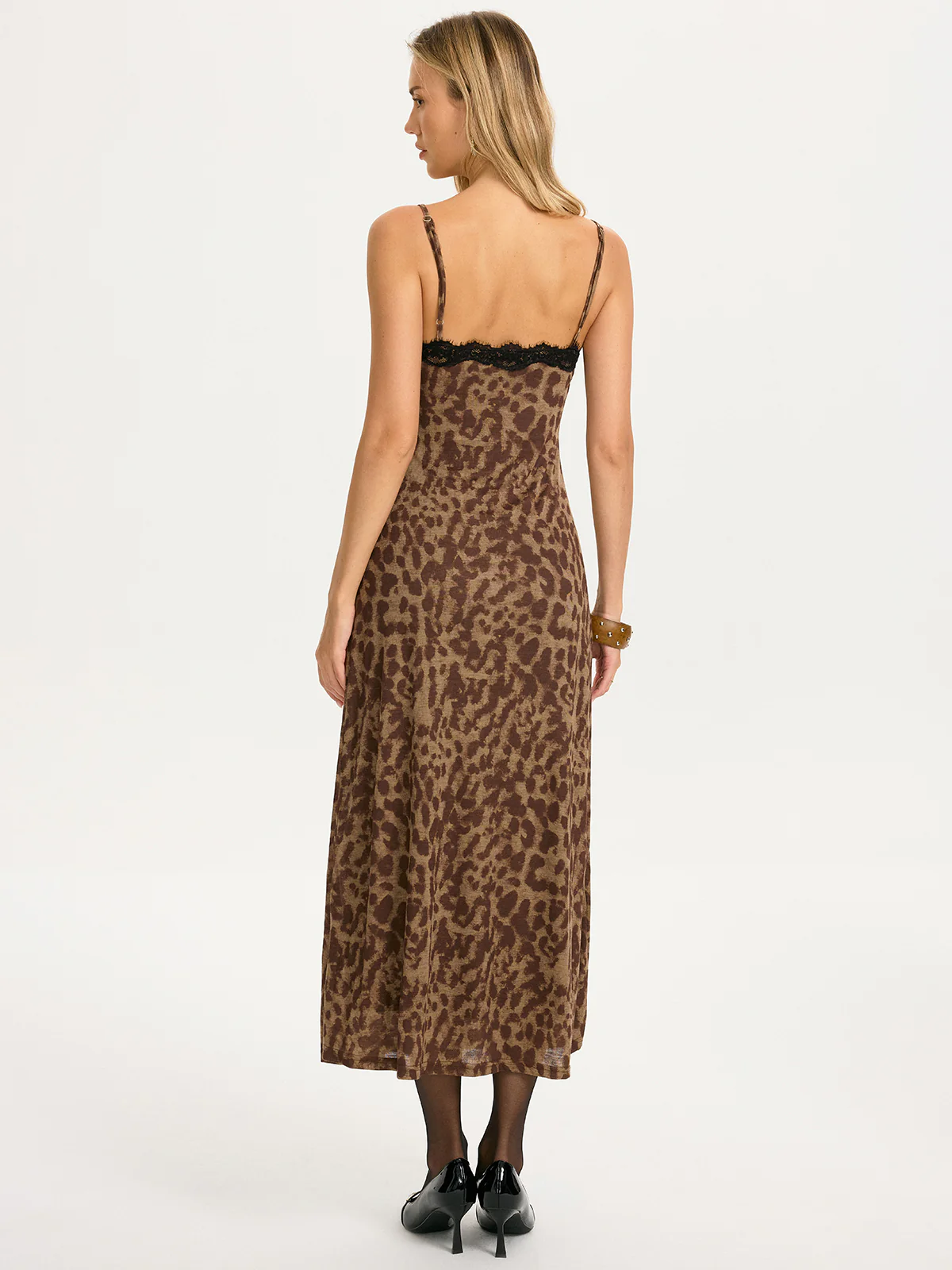 Lace Trim Leopard-Print Cami Maxi Dress - Image 6