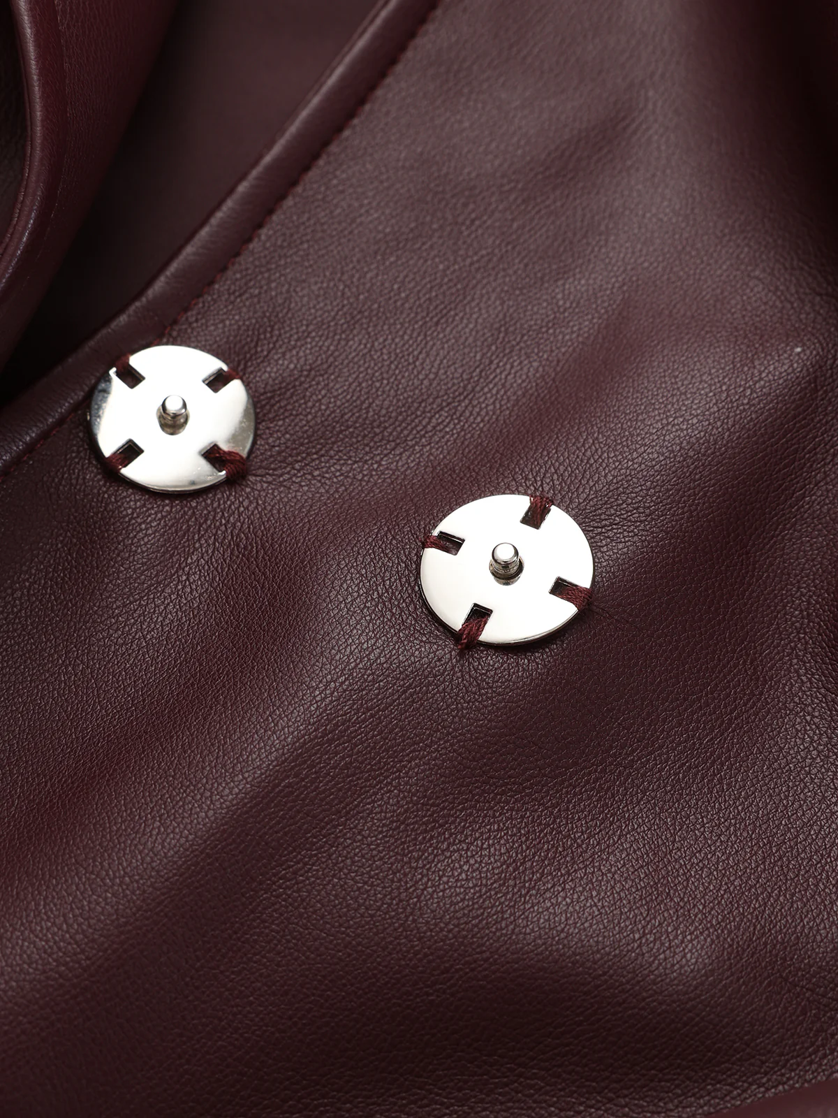 Lapel Faux Leather Belted Jacket - Image 4
