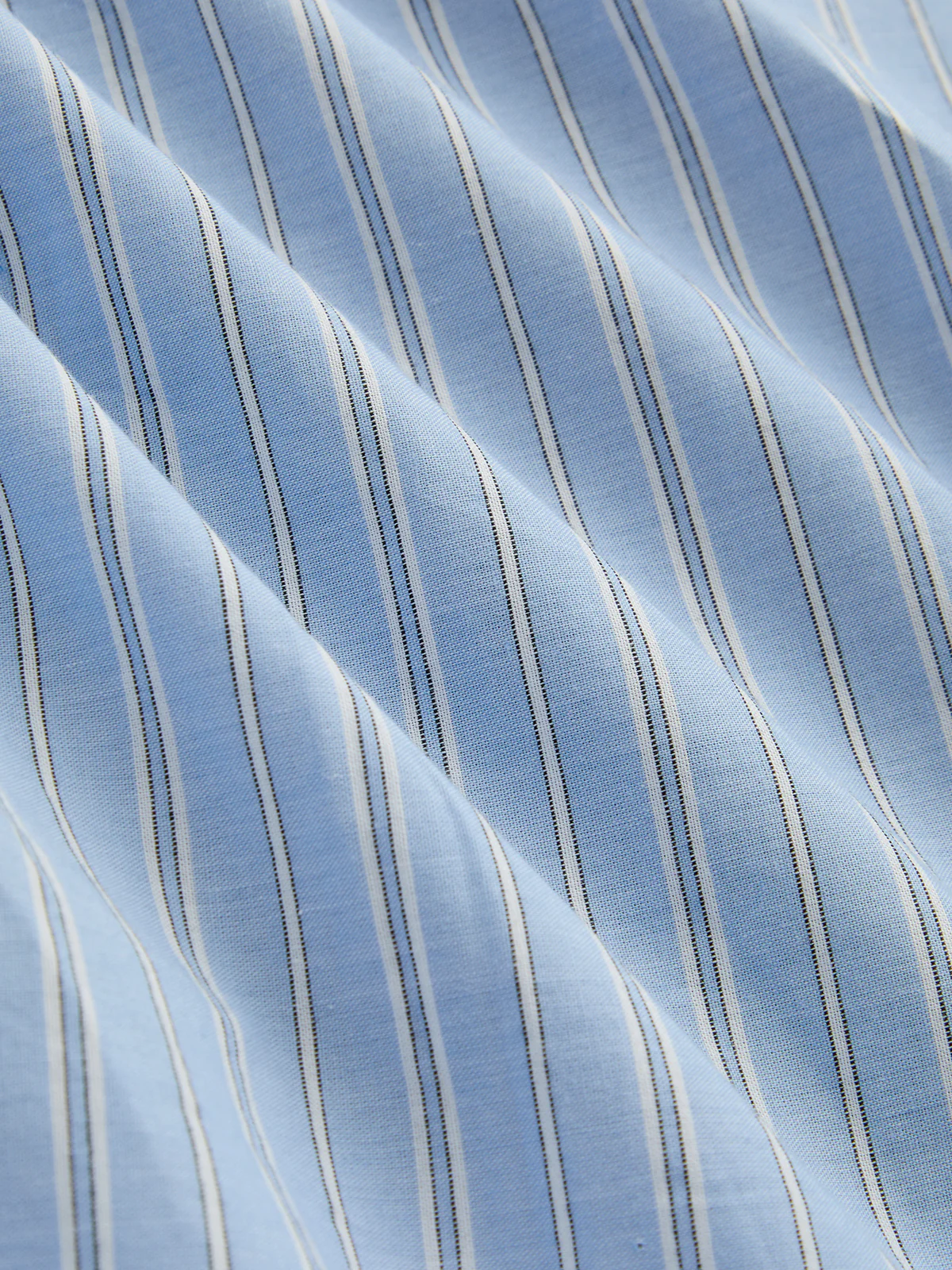 Layered Cable-Knit Striped Shirt Cardigan - Image 3