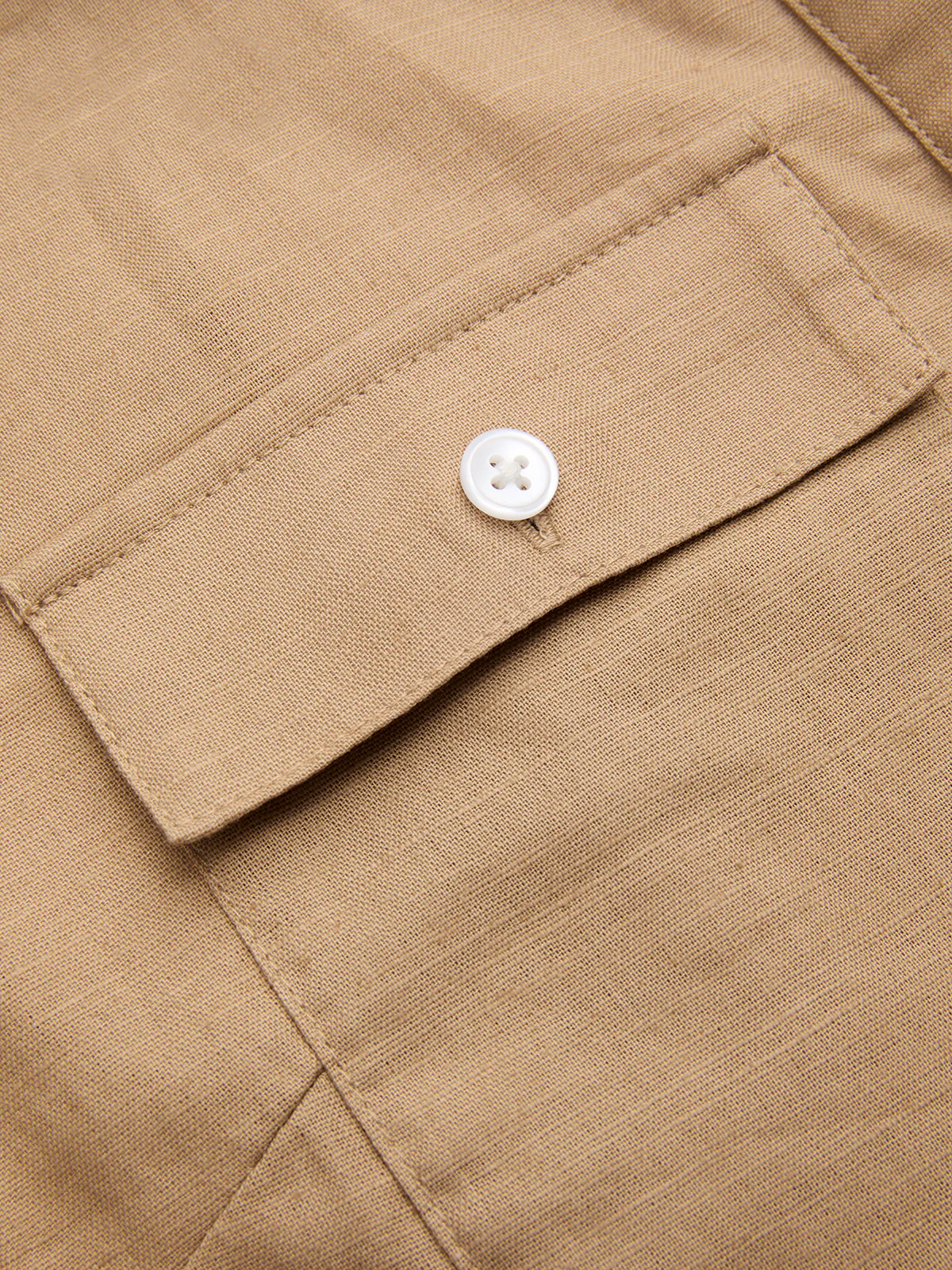 Linen-Cotton Drawstring Cropped Shirt - Image 4