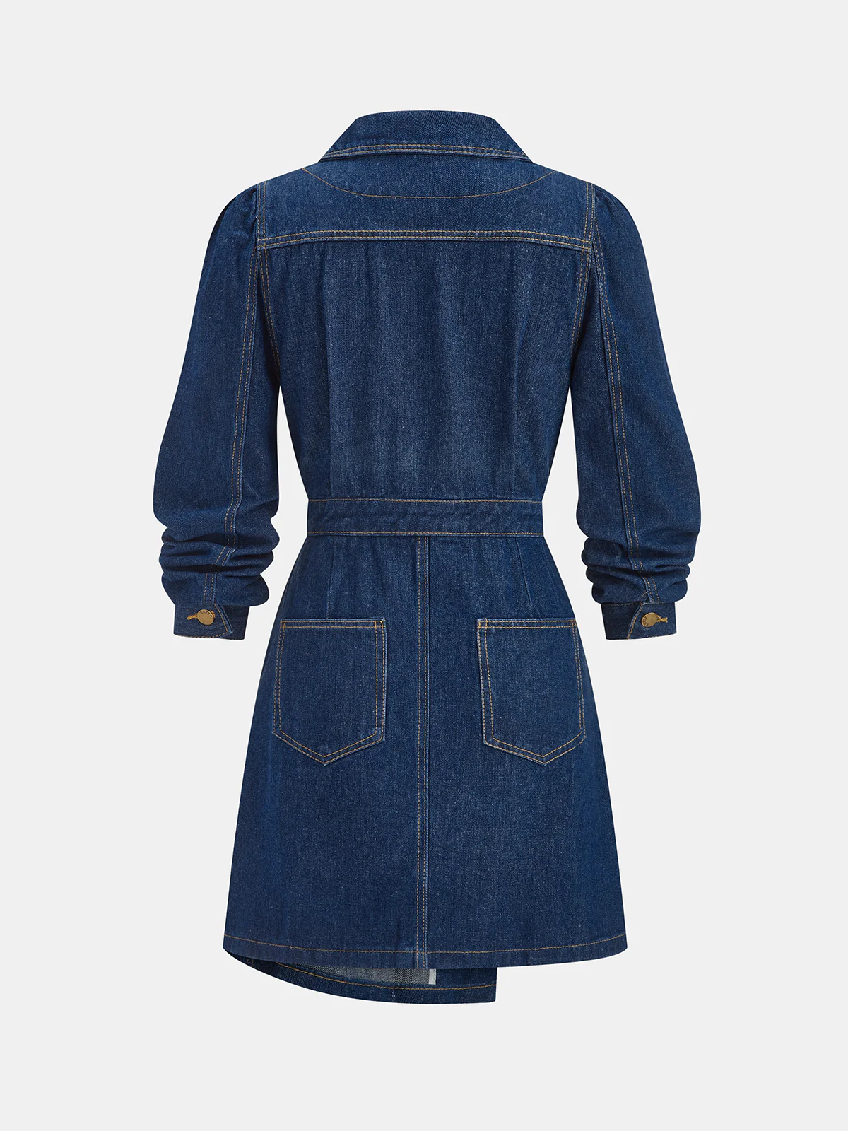Metal Button Denim Blazer Dress - Image 2