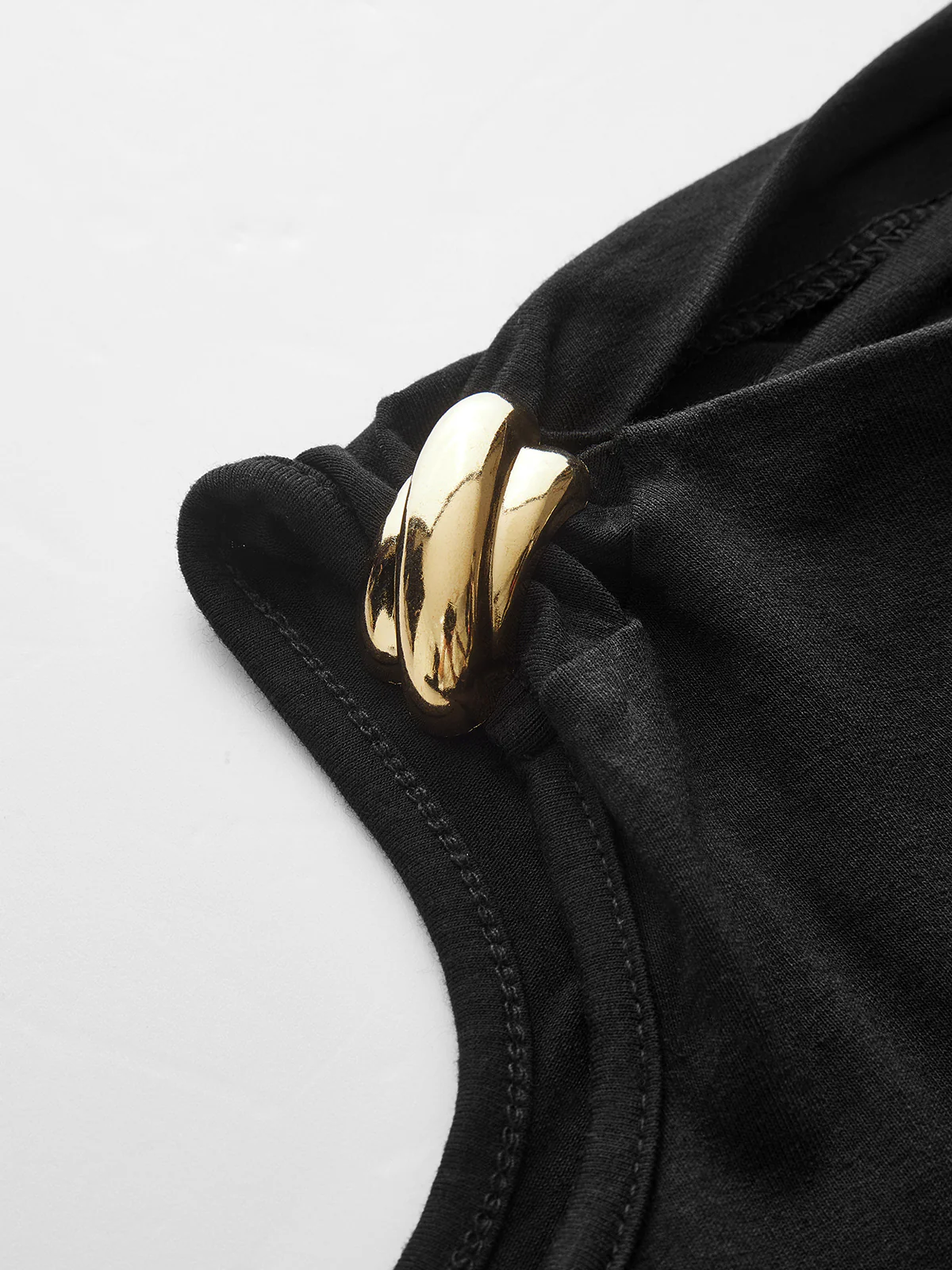 Metal Detail Cold-Shoulder Long-Sleeve Top - Image 5