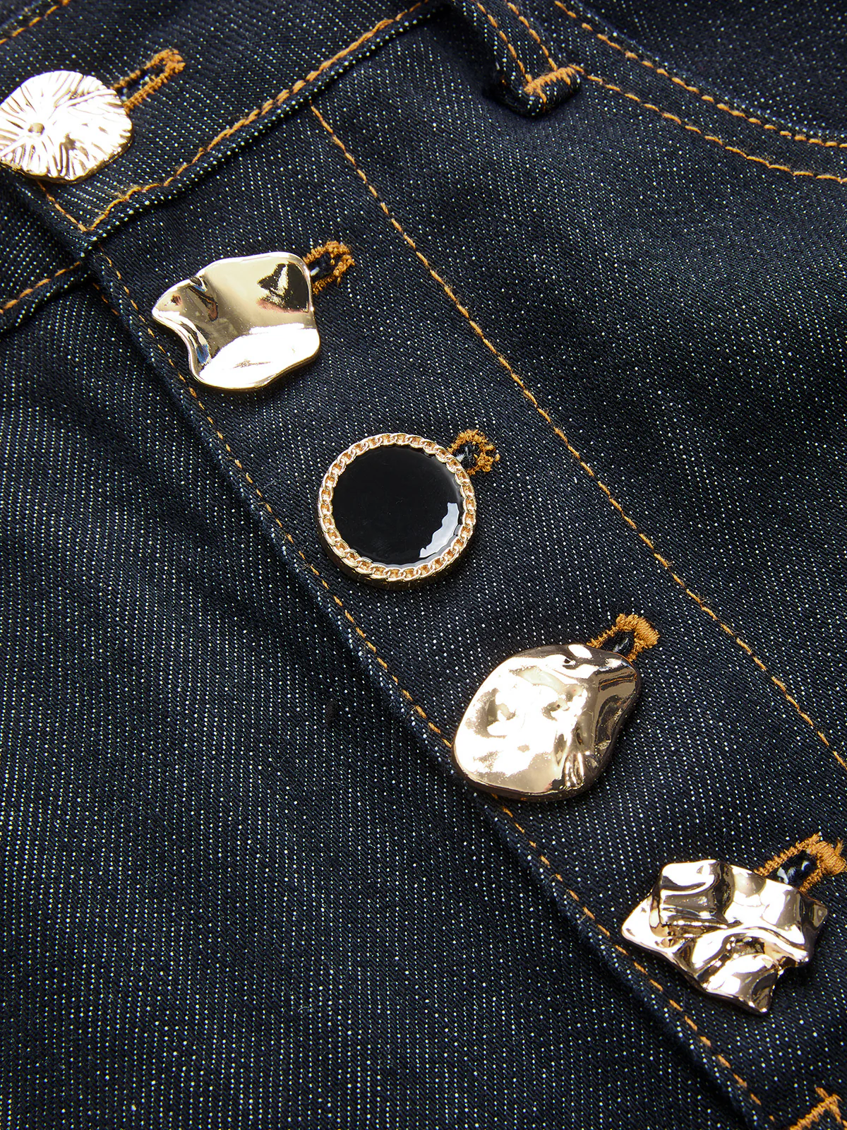 Metal Detail High-Waisted Balloon Jeans - Image 5