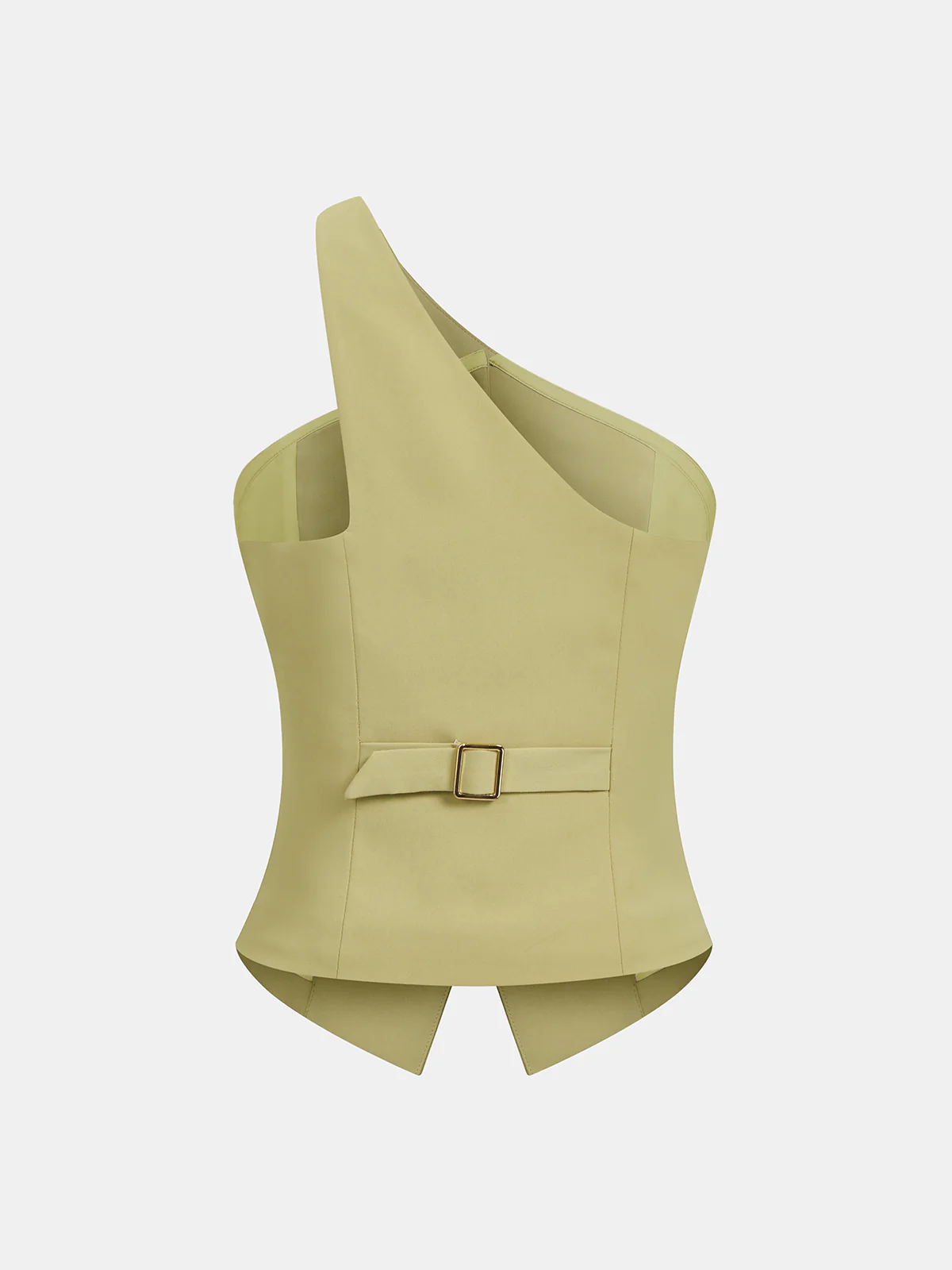 Metal Detail One-Shoulder Asymmetric Vest - Image 3