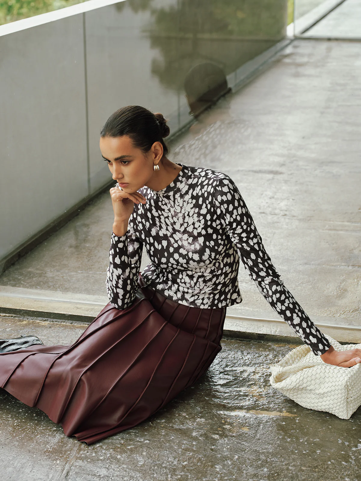 Mock Neck Animal Print Long-Sleeve Top - Image 6