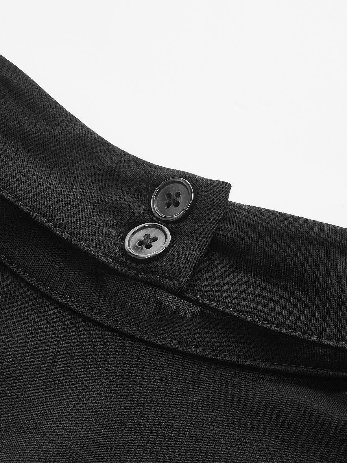 Mock-Neck Flare-Cuff Dress - Image 4