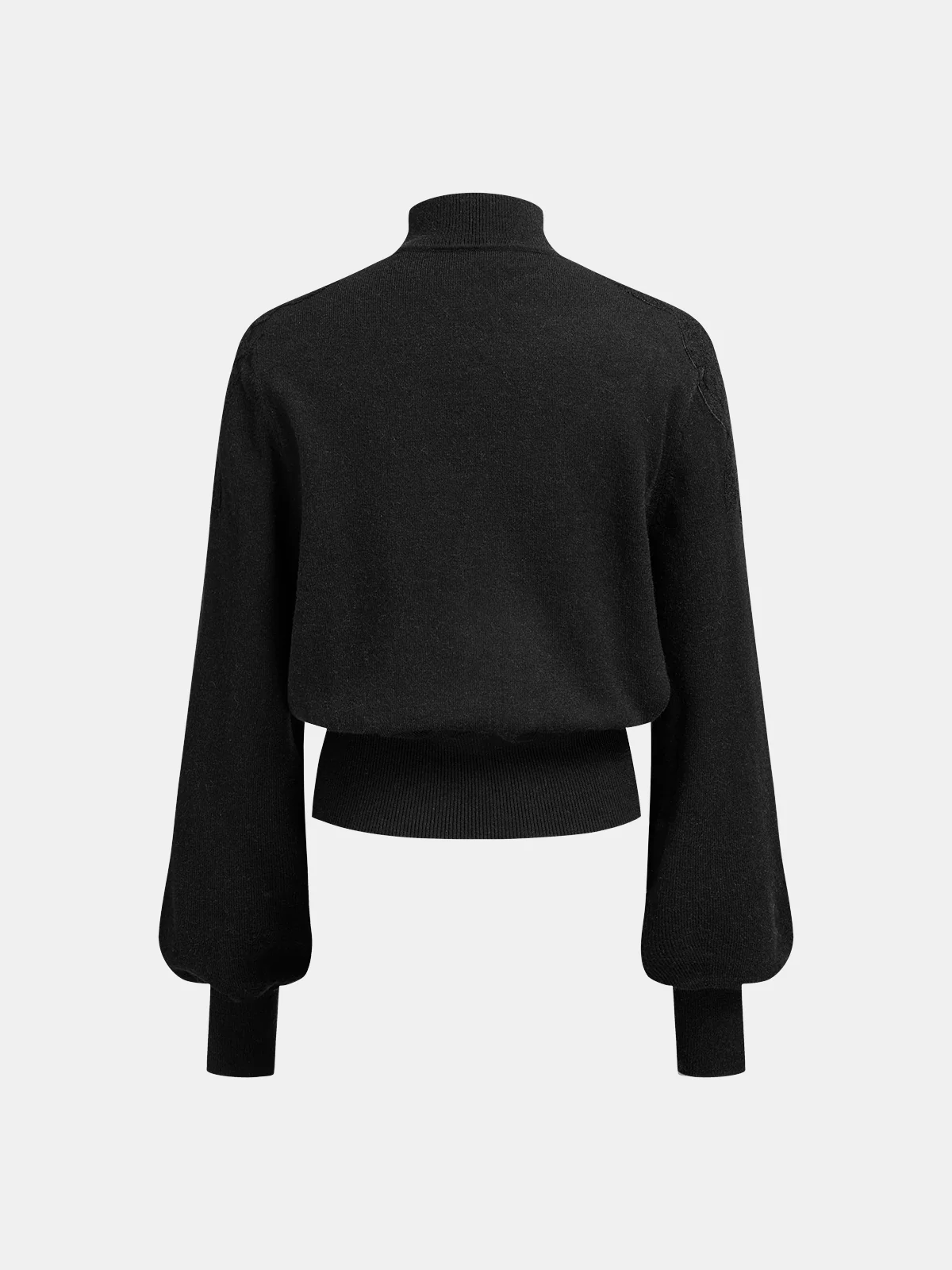 Mock Neck Lace Panel Sweater - Image 3