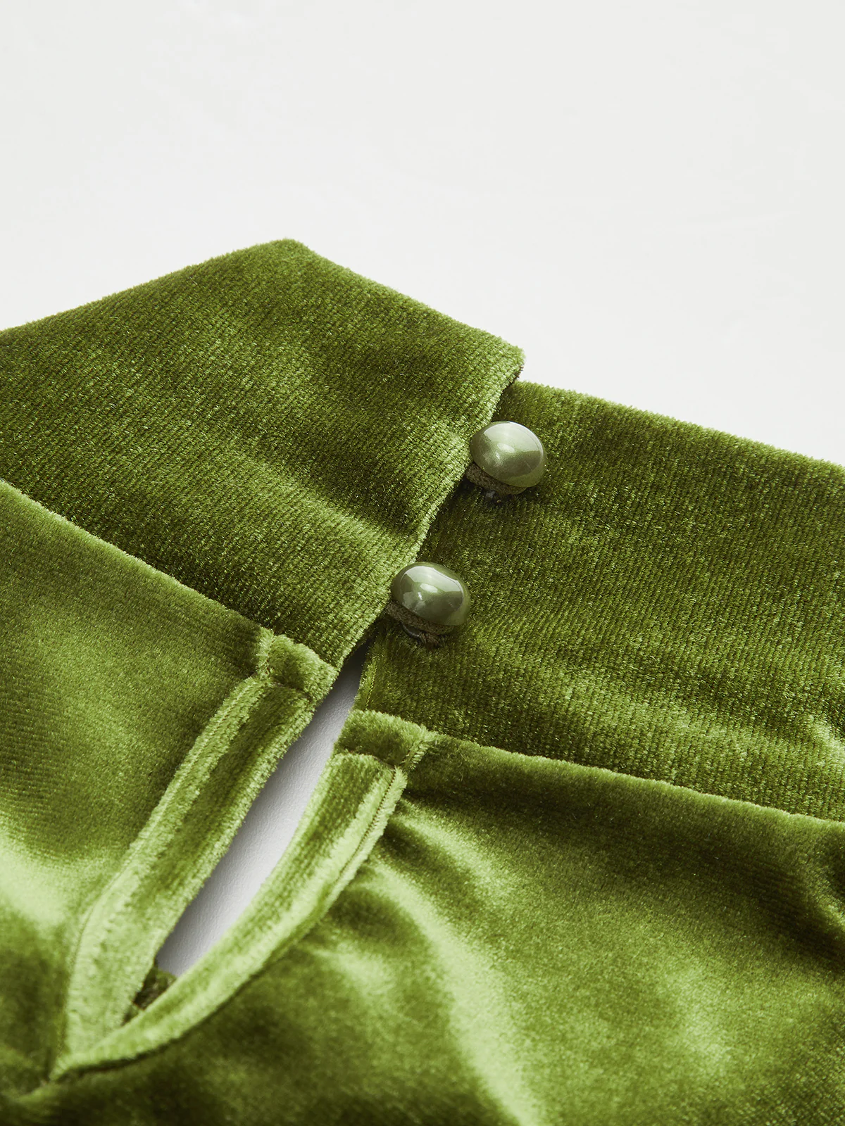 Mock-Neck Velvet Ruched Cutout Shirt - Image 4
