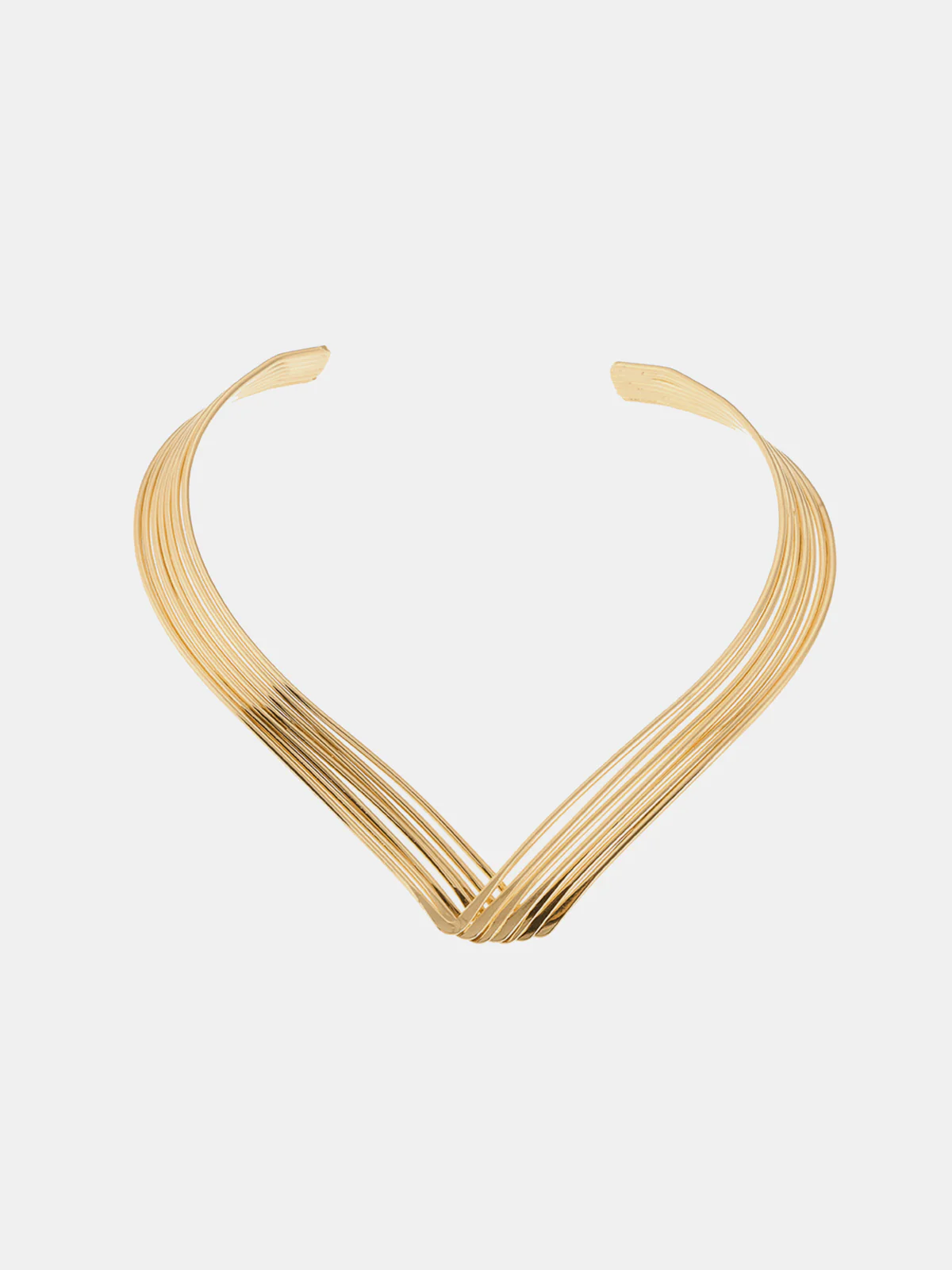 Multi-Strand V-Shaped Choker Necklace - Image 2