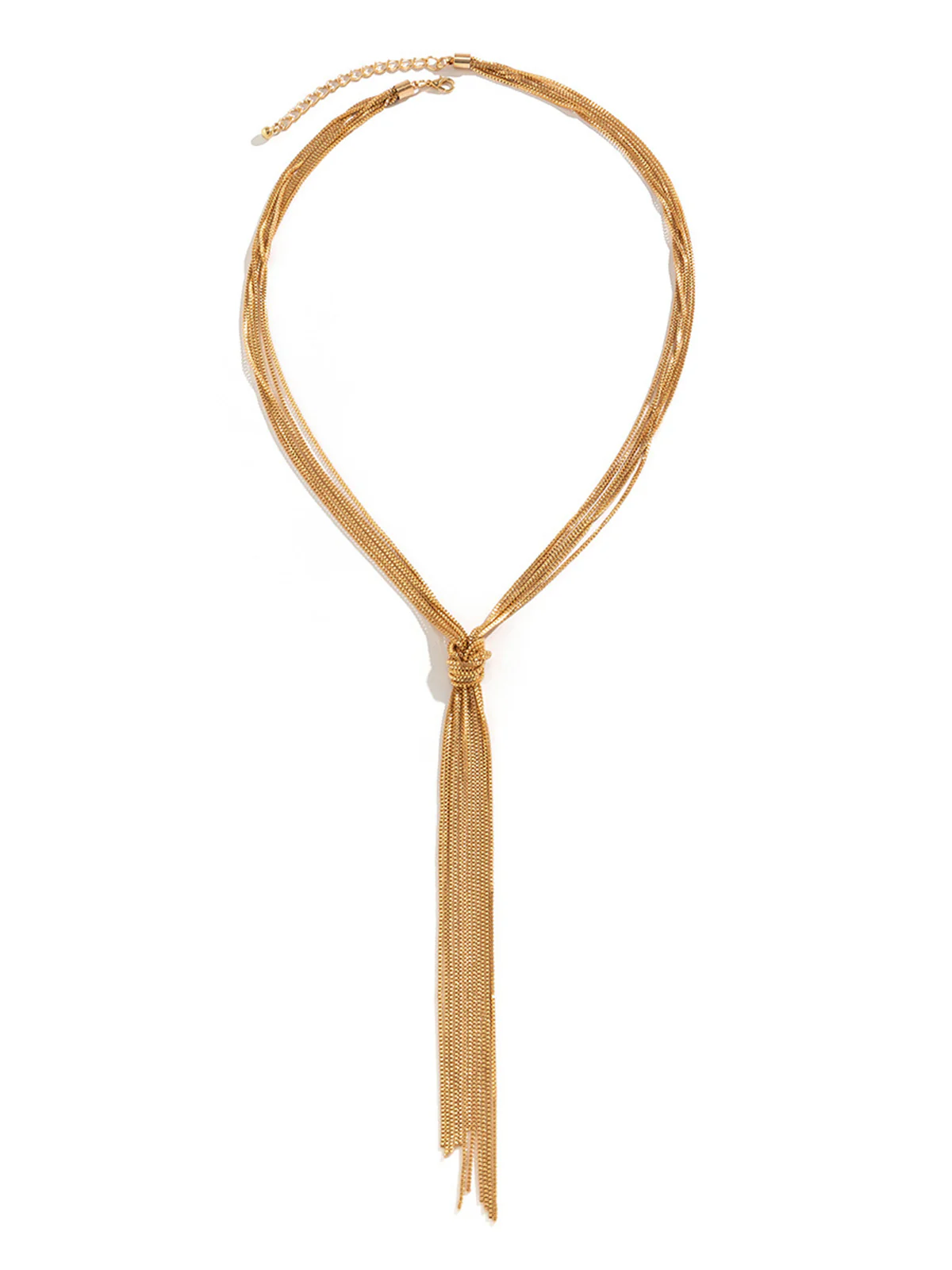 Multi-Strand Y-Shaped Tassel Necklace - Image 2