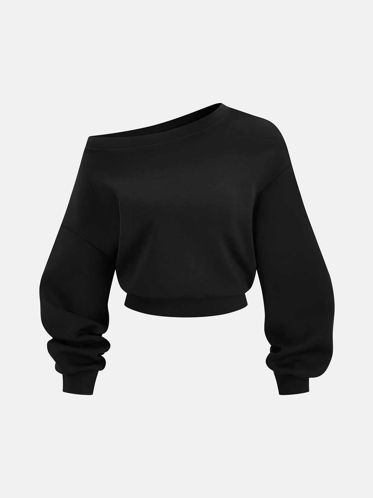 Off-Shoulder Sweatshirt & Drawstring Pants Set - Image 2