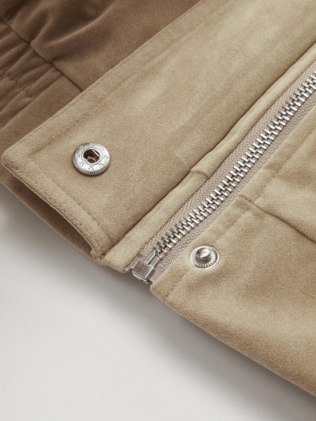 Oversized Suede Effect Utility Jacket - Image 4
